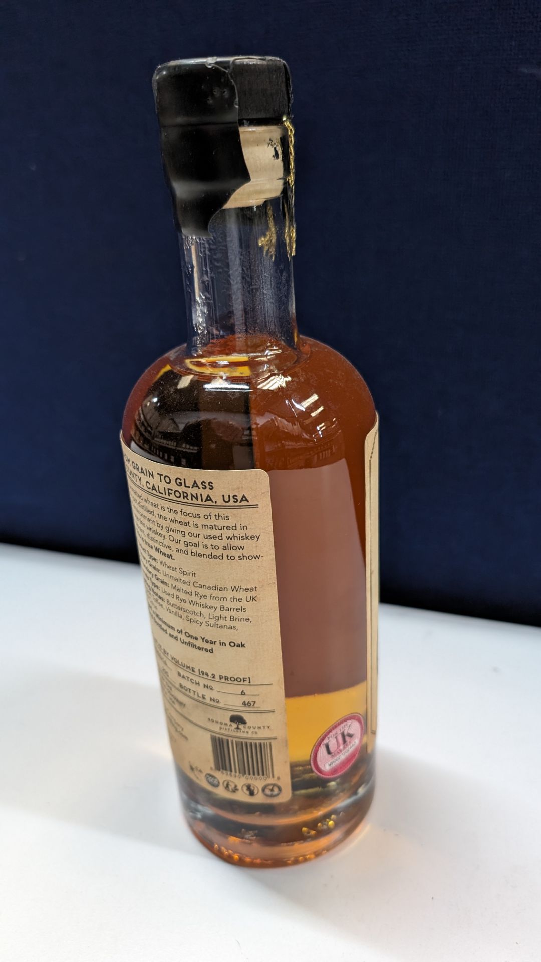 1 off 700ml bottle of Sonoma County 2nd Chance Wheat Double Alembic Pot Distilled Whiskey. 47.1% al - Bild 4 aus 6
