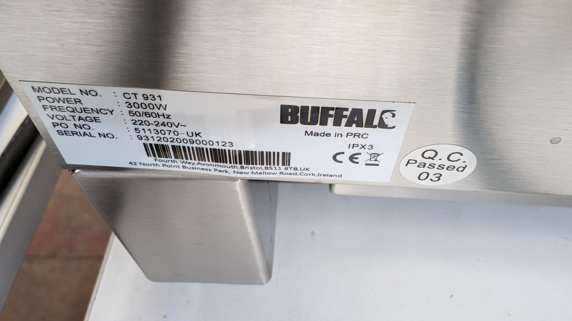 Buffalo stainless steel commercial crepe maker, model CT931 - Image 3 of 4