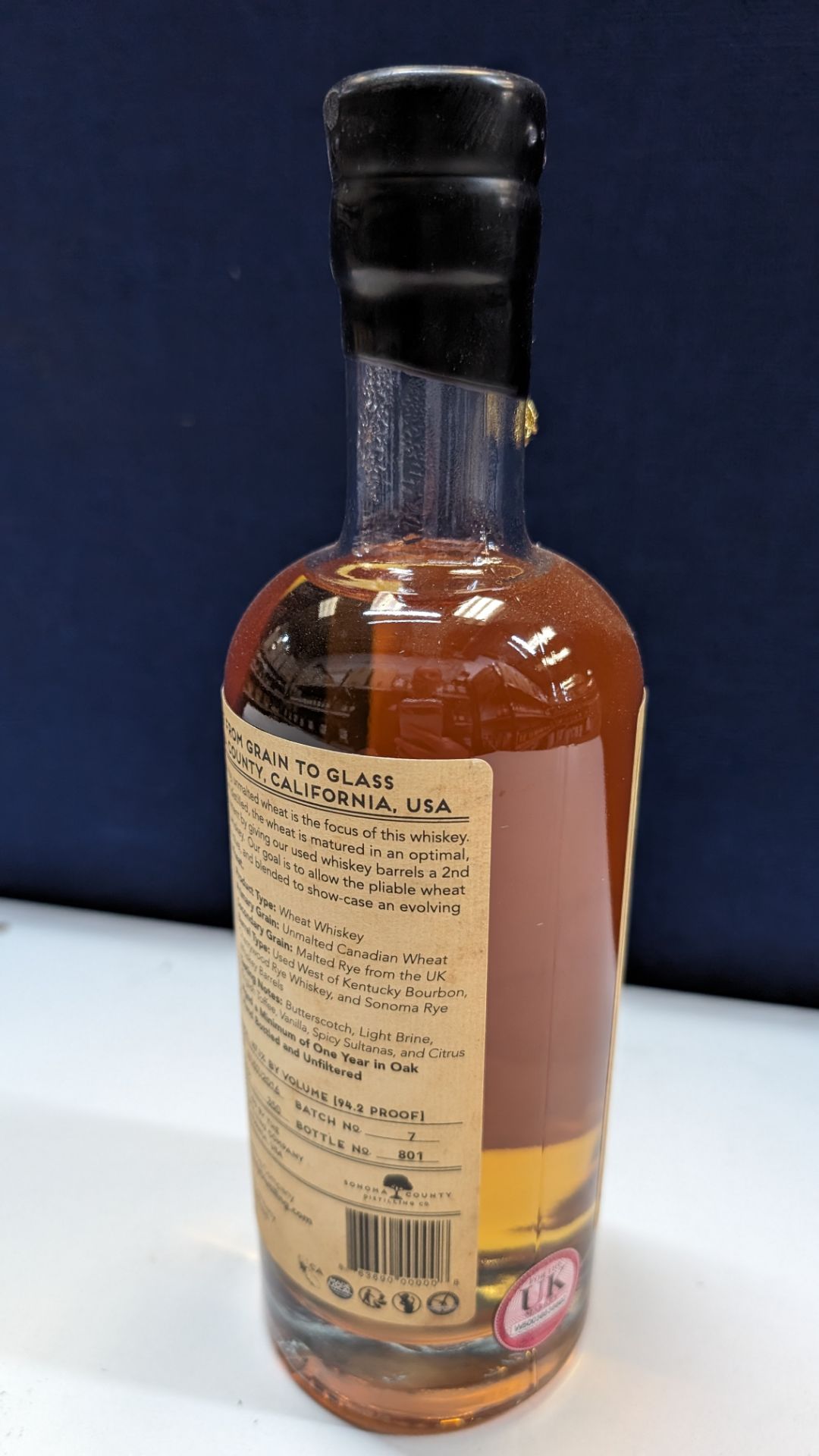 1 off 700ml bottle of Sonoma County 2nd Chance Wheat Double Alembic Pot Distilled Whiskey. 47.1% al - Image 4 of 6