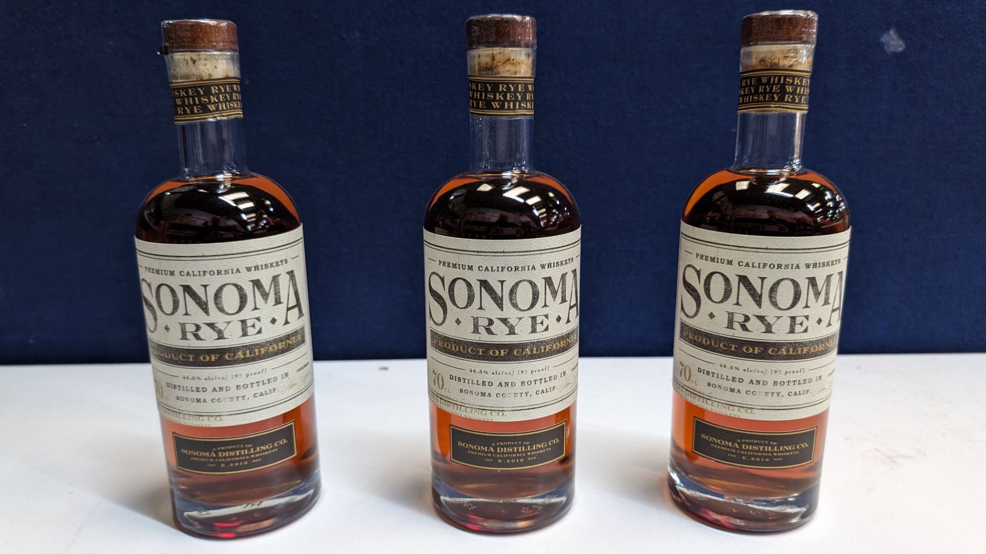 3 off 700ml bottles of Sonoma Rye Whiskey. 46.5% alc/vol (93 proof). Distilled and bottled in Sono - Image 2 of 6