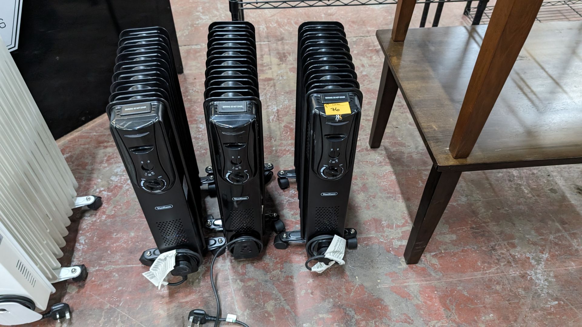 3 off VonHaus 2000W black radiators