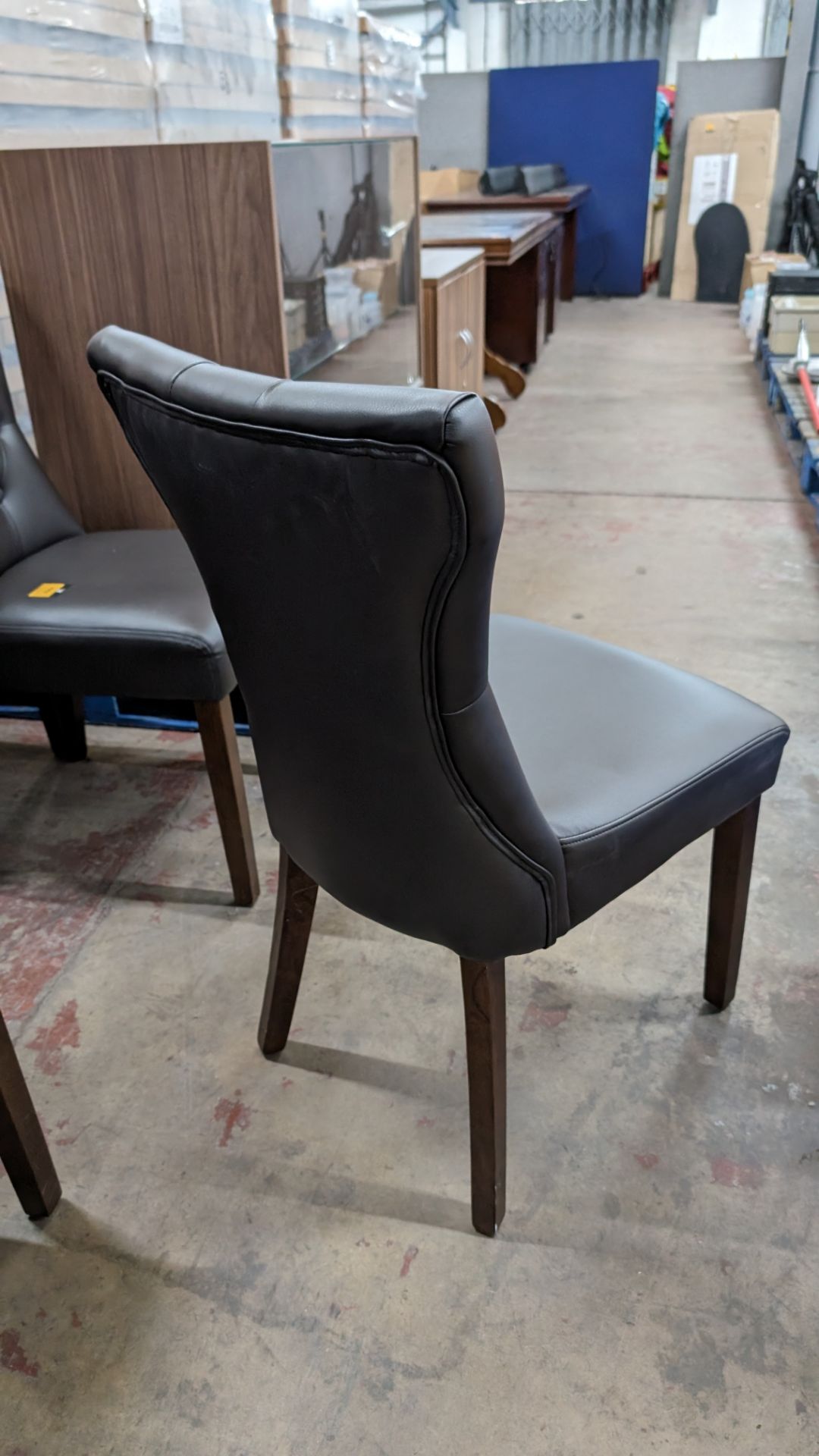 8 off matching pleather dark brown dining chairs - Image 6 of 7