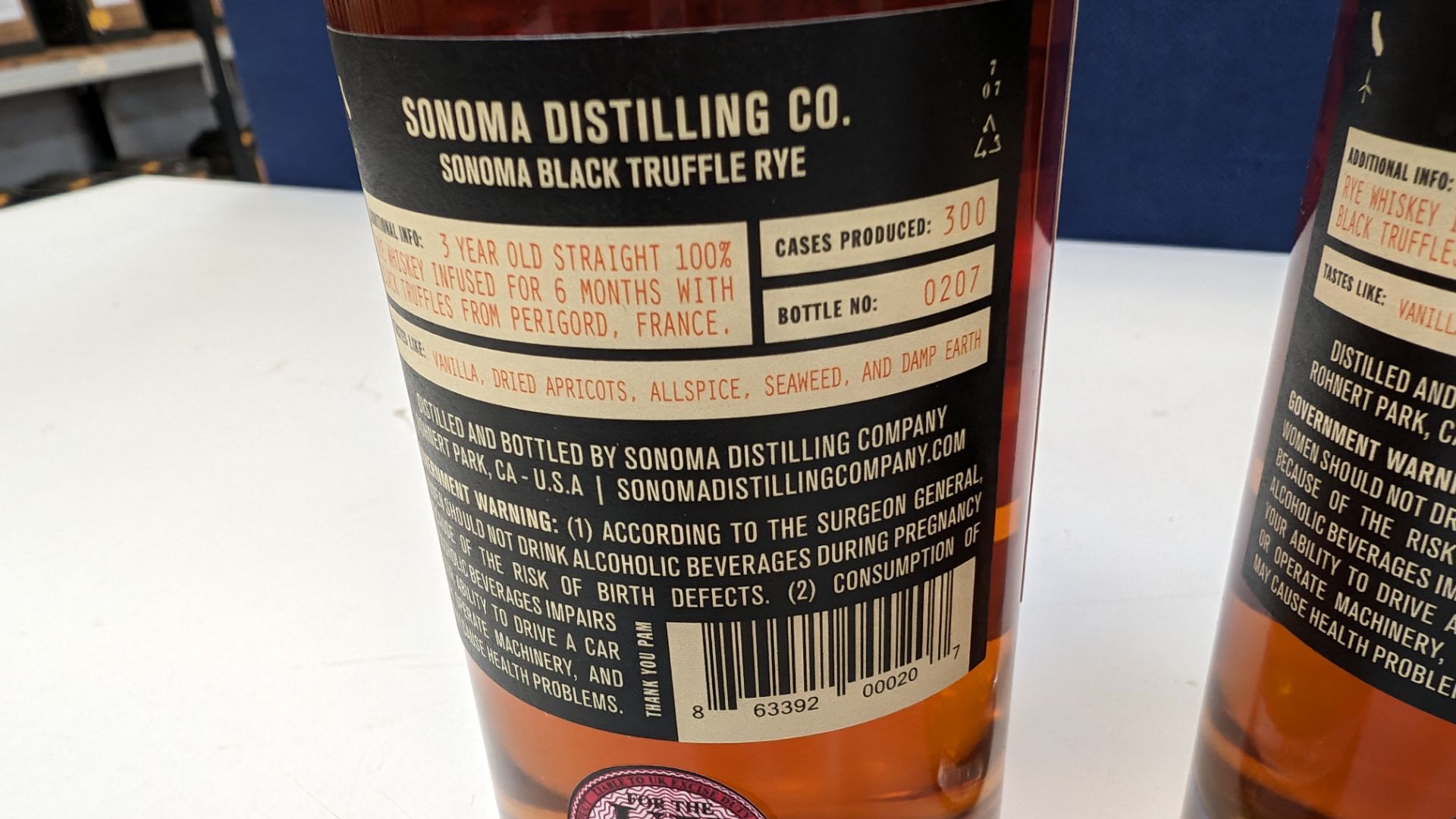 3 off 375ml bottles of Sonoma Black Truffle Rye Whiskey. 50% alc/vol (100 proof). Straight rye whi - Image 5 of 8