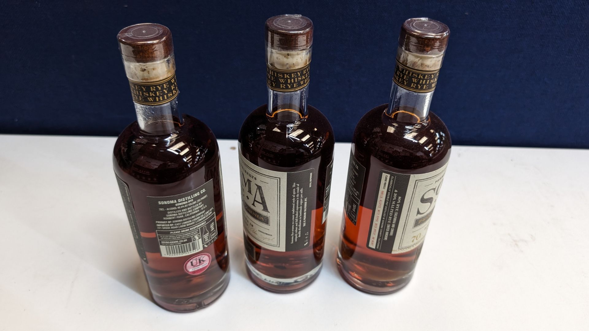 3 off 700ml bottles of Sonoma Rye Whiskey. 46.5% alc/vol (93 proof). Distilled and bottled in Sono - Image 4 of 6
