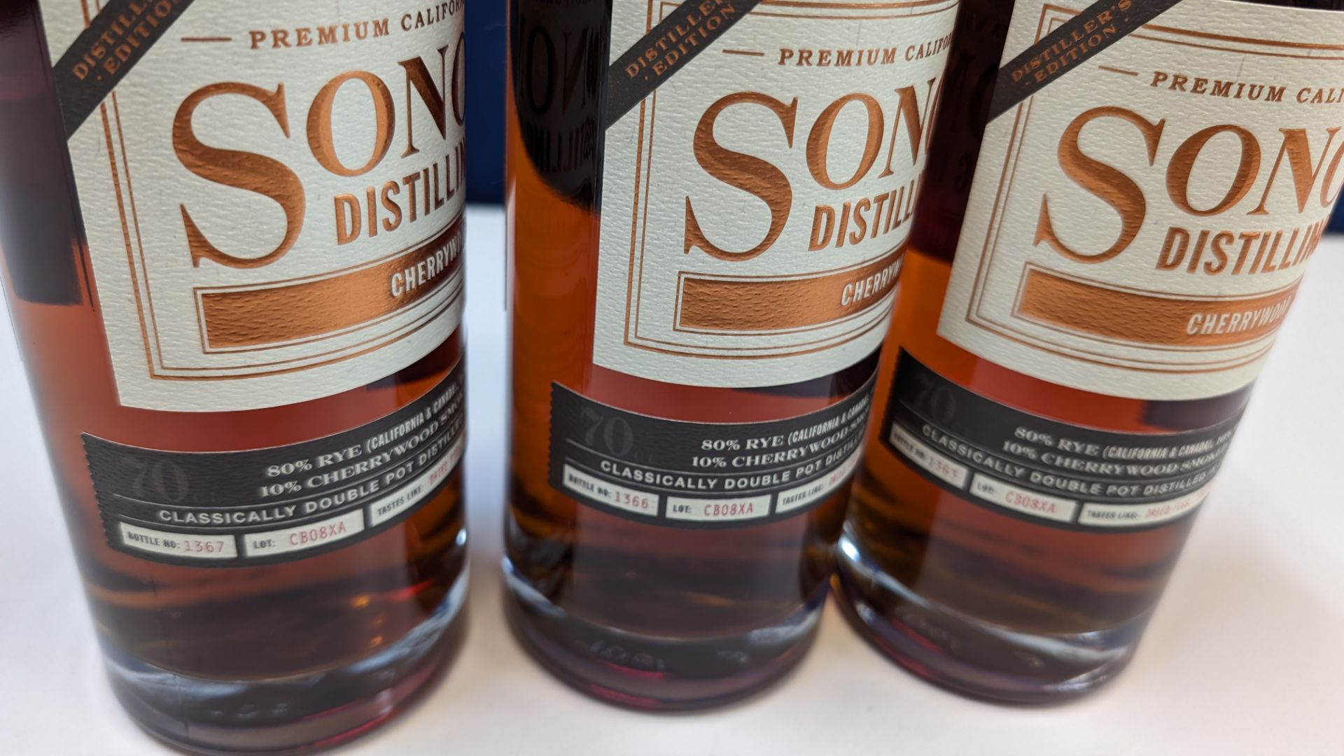 3 off 700ml bottles of Sonoma Cherrywood Rye Whiskey. 47.8% alc/vol (95.6 proof). Distilled and bo - Image 5 of 6