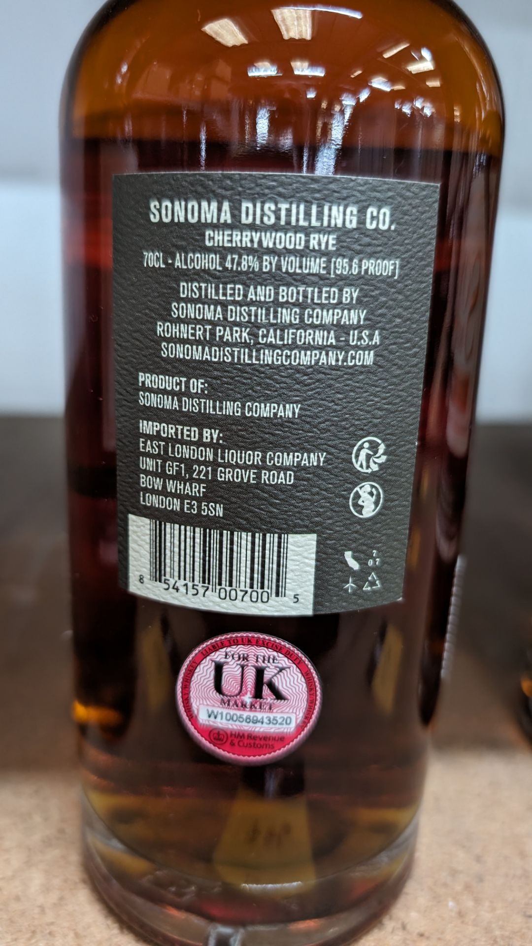 1 off 700ml bottle of Sonoma Cherrywood Rye Whiskey. 47.8% alc/vol (95.6 proof). Distilled and bot - Image 4 of 5