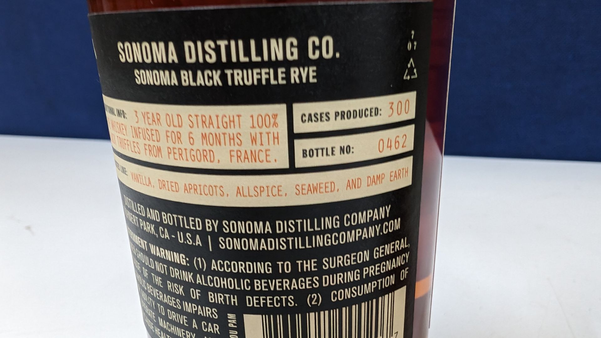 3 off 375ml bottles of Sonoma Black Truffle Rye Whiskey. 50% alc/vol (100 proof). Straight rye whi - Image 5 of 8