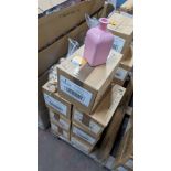 7 off 70cl/700ml professionally painted pink glass bottles, each including a stopper. The bottles a