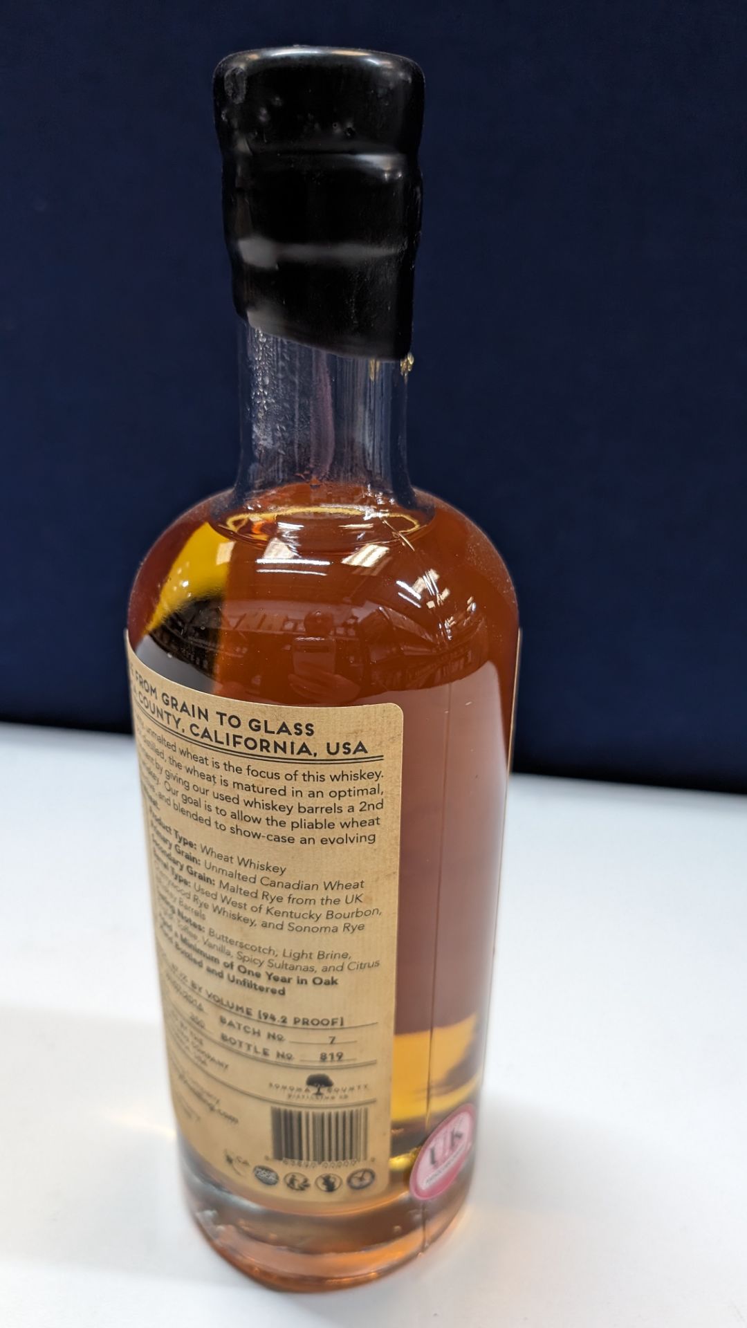 1 off 700ml bottle of Sonoma County 2nd Chance Wheat Double Alembic Pot Distilled Whiskey. 47.1% al - Bild 4 aus 6