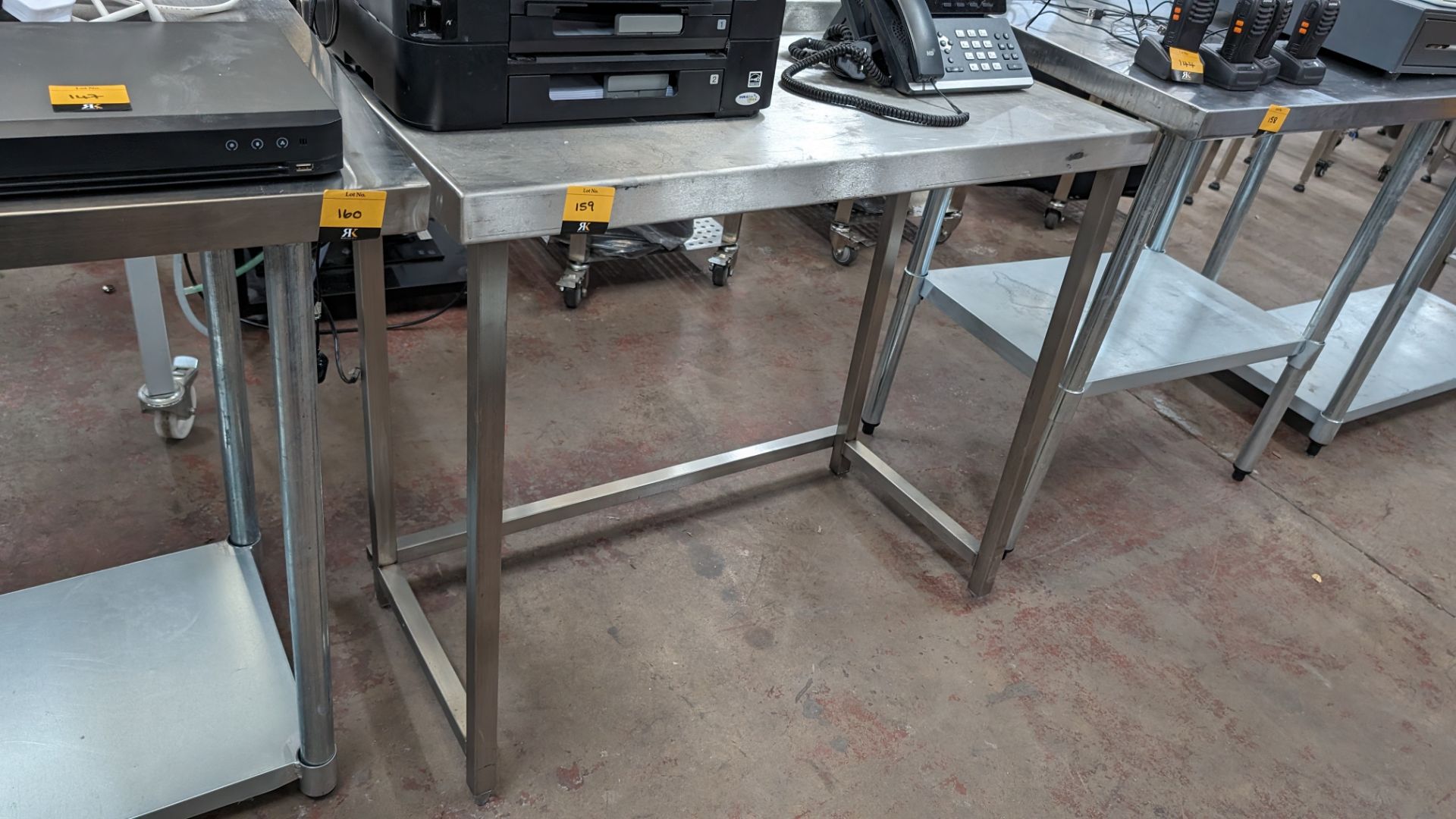 Stainless steel table with upstand at rear, max dimensions: 870mm x 535mm x 970mm - Image 3 of 3