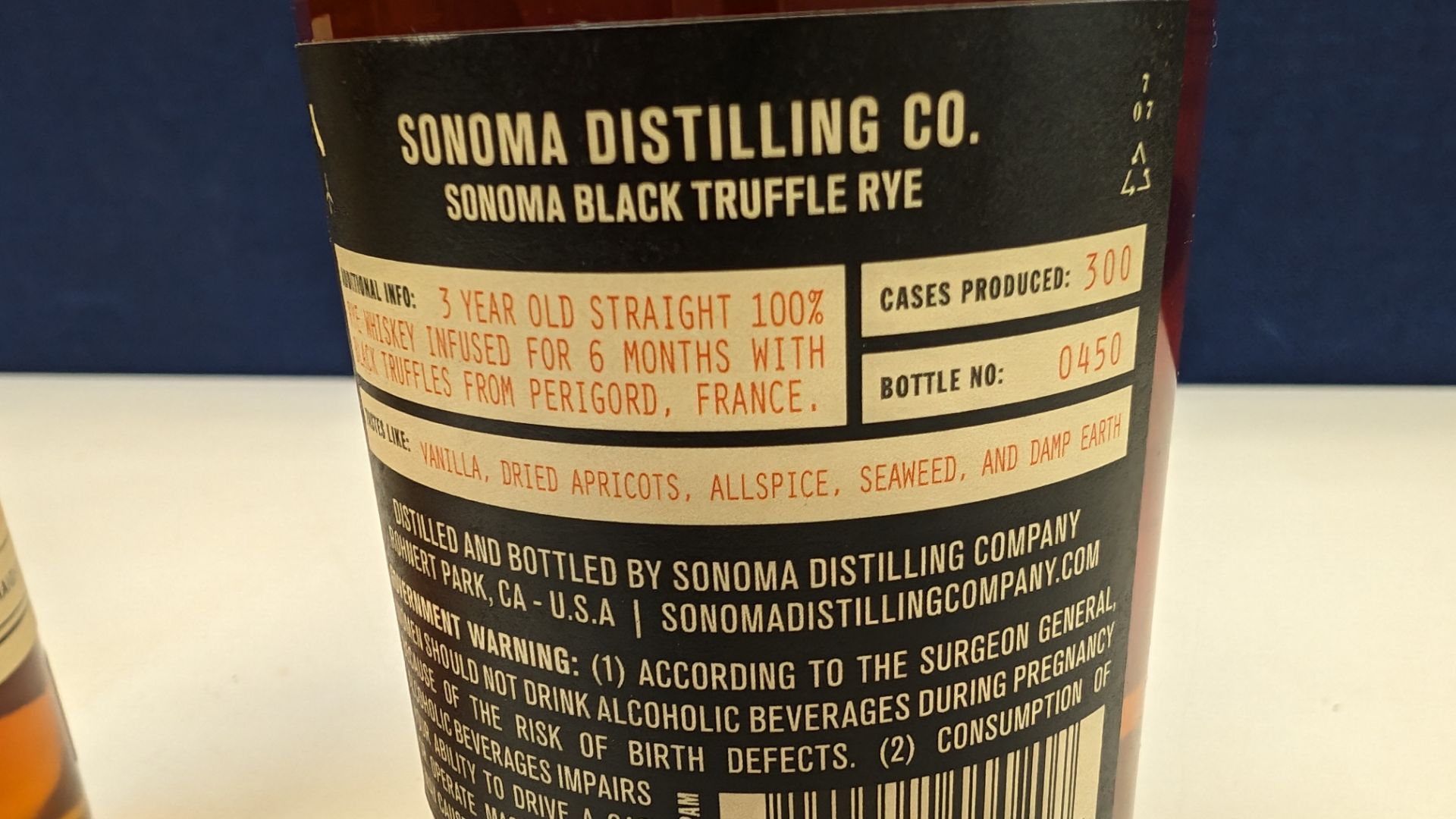3 off 375ml bottles of Sonoma Black Truffle Rye Whiskey. 50% alc/vol (100 proof). Straight rye whi - Image 7 of 8