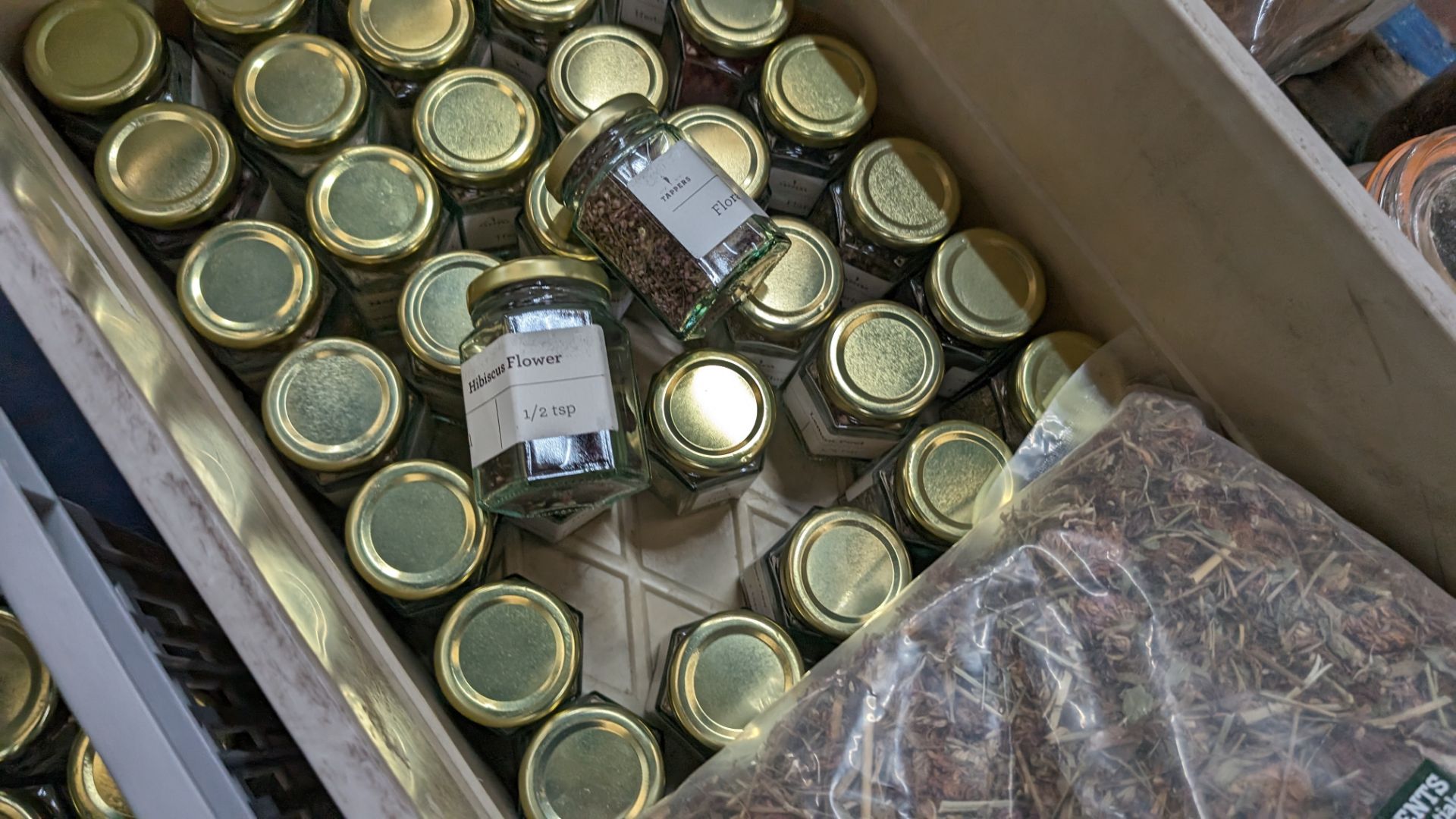 The contents of a pallet of assorted herbs, spices, aromats and more, including all the small glass - Image 8 of 11
