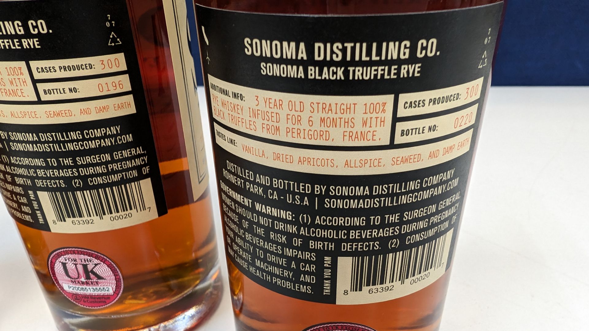 3 off 375ml bottles of Sonoma Black Truffle Rye Whiskey. 50% alc/vol (100 proof). Straight rye whi - Image 7 of 8