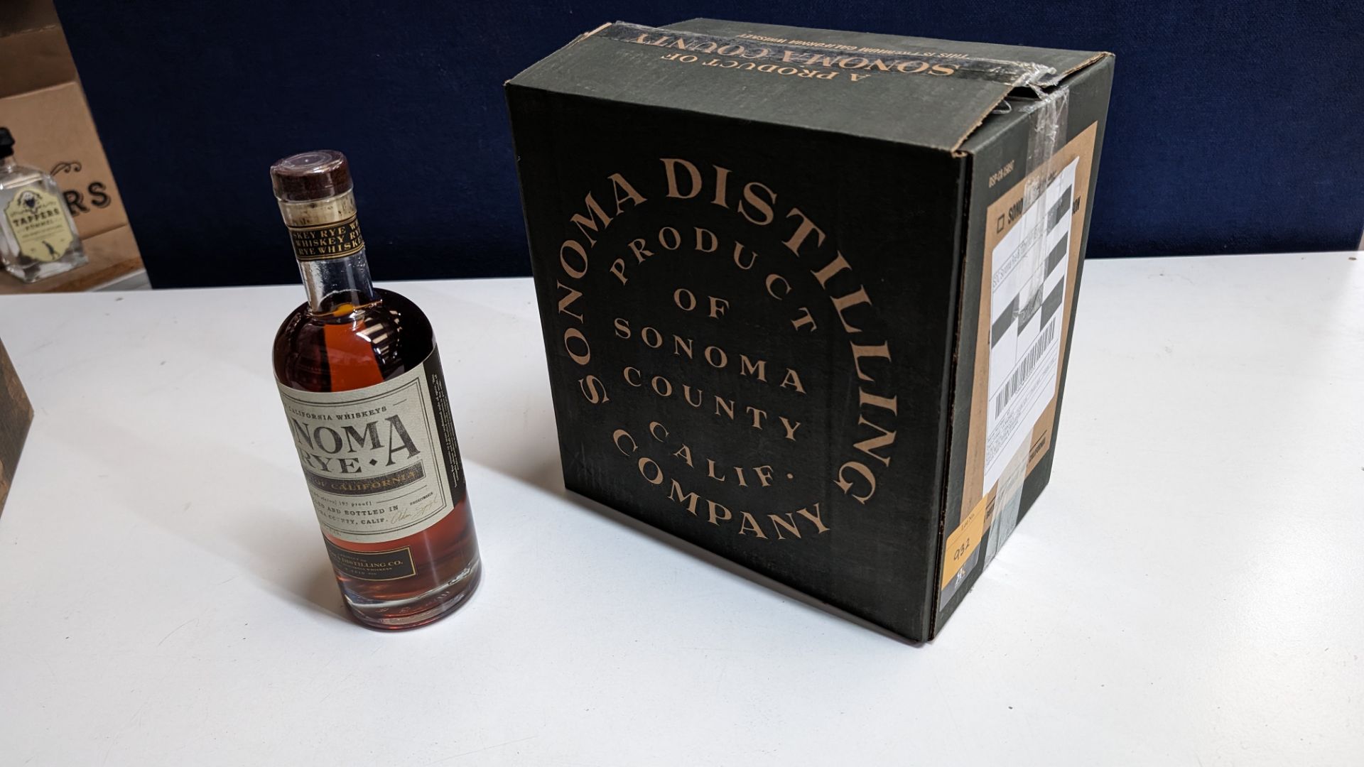 6 off 700ml bottles of Sonoma Rye Whiskey. In Sonoma branded box which includes bottling details on