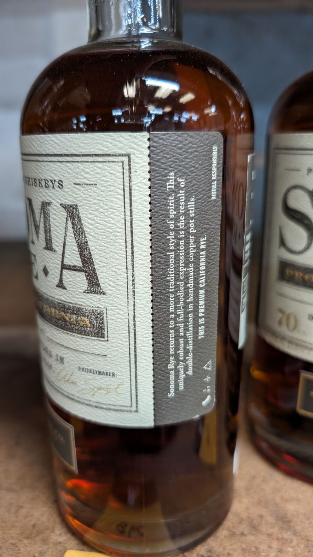 1 off 700ml bottle of Sonoma Rye Whiskey. 46.5% alc/vol (93 proof). Distilled and bottled in Sonom - Bild 5 aus 5