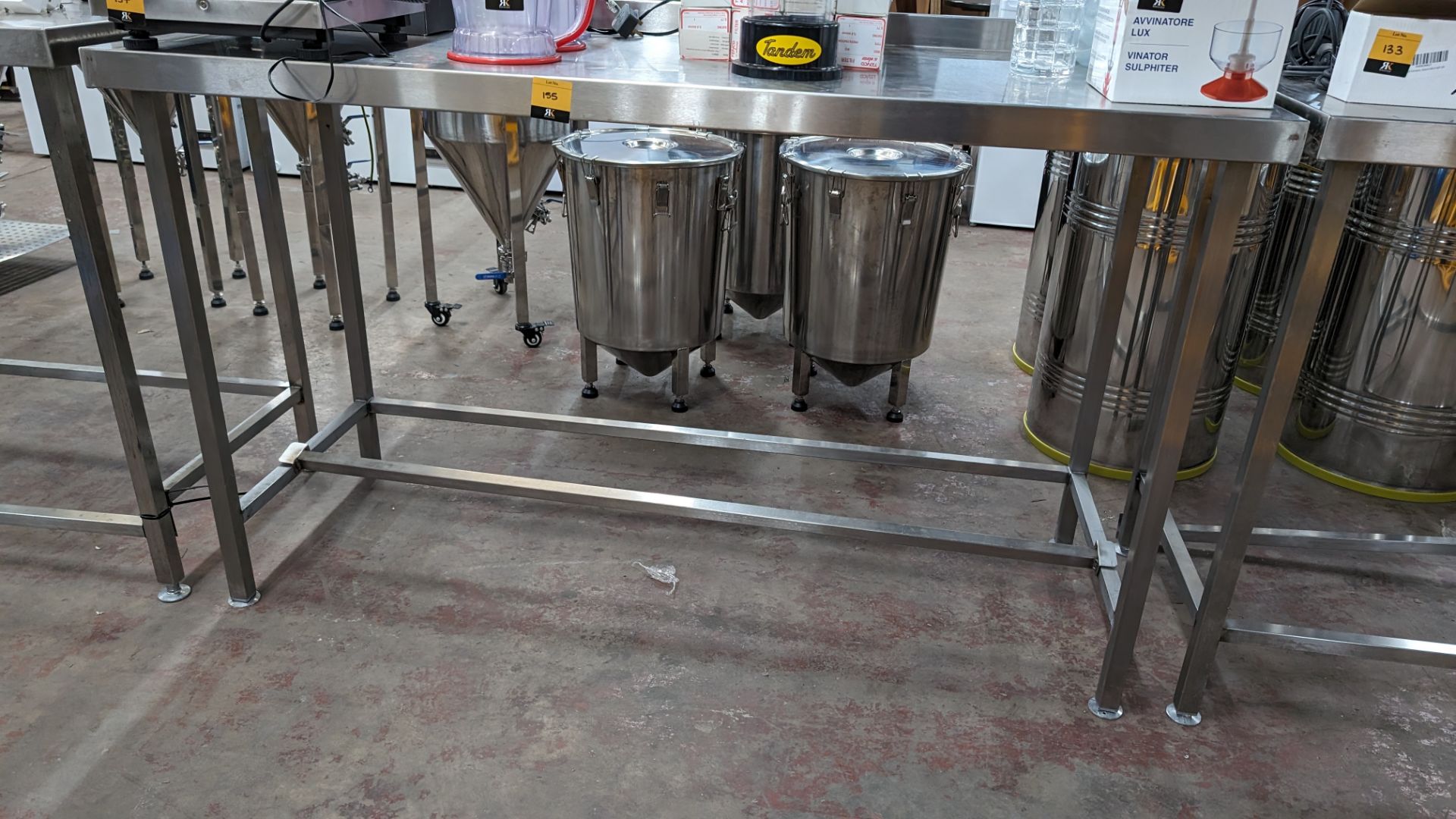 Stainless steel table with upstand at rear, max dimensions: 920mm x 600mm x 1500mm - Image 2 of 3