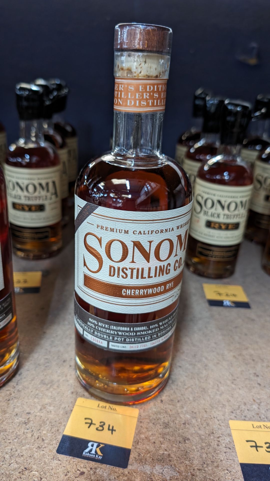 1 off 700ml bottle of Sonoma Cherrywood Rye Whiskey. 47.8% alc/vol (95.6 proof). Distilled and bot