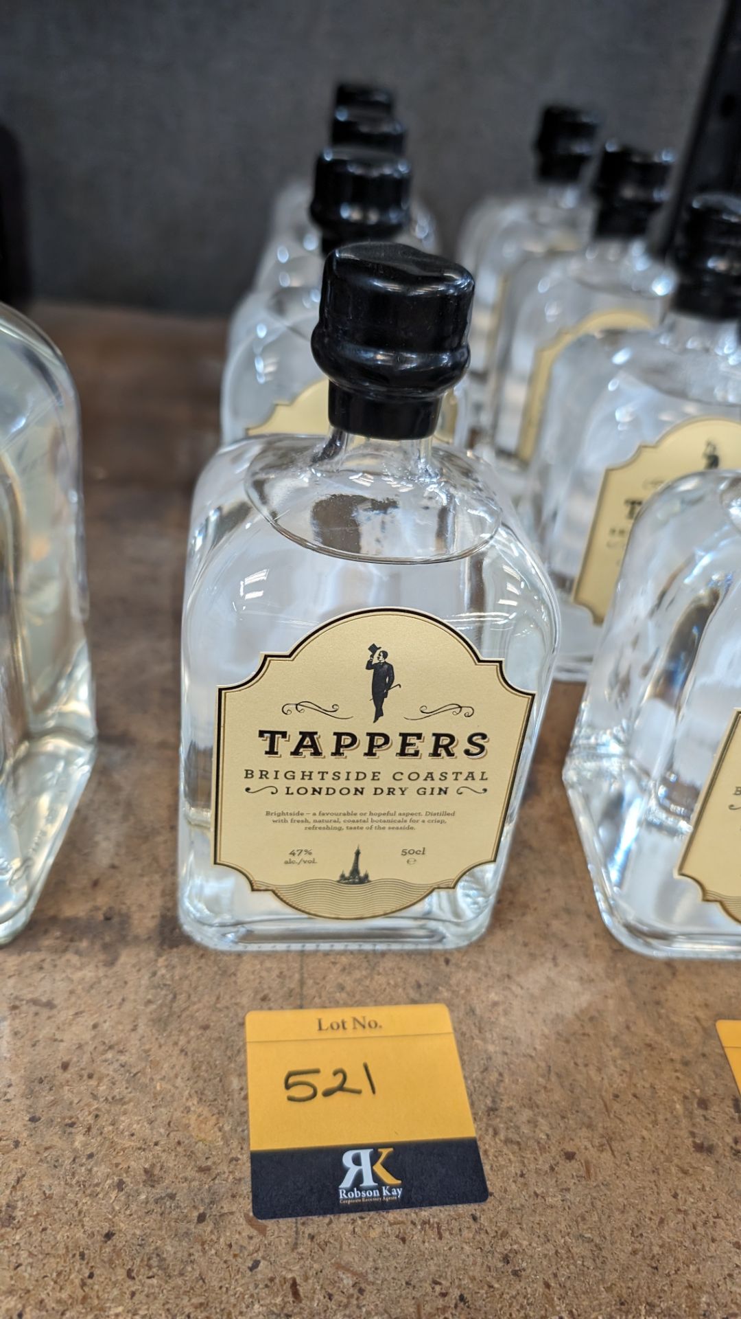 4 off 500ml bottles of Tappers 47% ABV Brightside Coastal London Dry Gin. Sold under AWRS number XQ