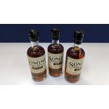 3 off 375ml bottles of Sonoma Black Truffle Rye Whiskey. 50% alc/vol (100 proof). Straight rye whi