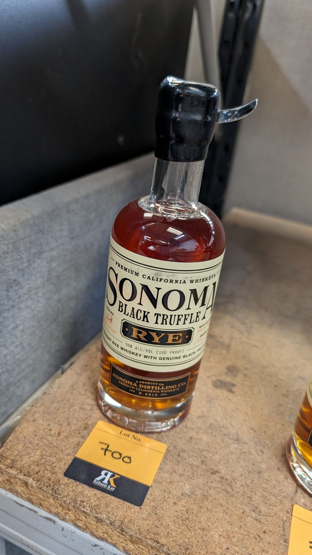 1 off 375ml bottle of Sonoma Black Truffle Rye Whiskey. 50% alc/vol (100 proof). Straight rye whis