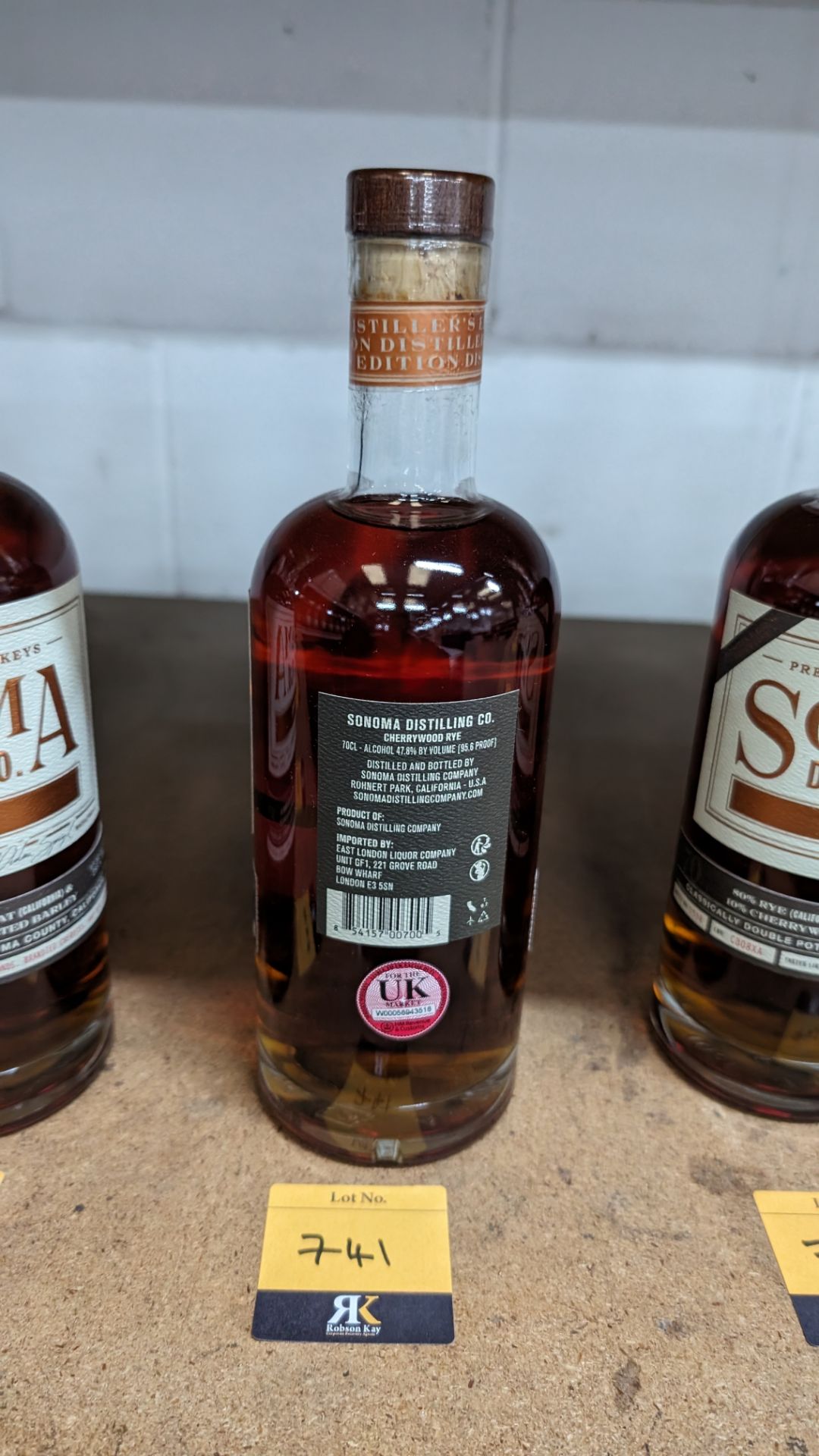 1 off 700ml bottle of Sonoma Cherrywood Rye Whiskey. 47.8% alc/vol (95.6 proof). Distilled and bot - Bild 3 aus 5