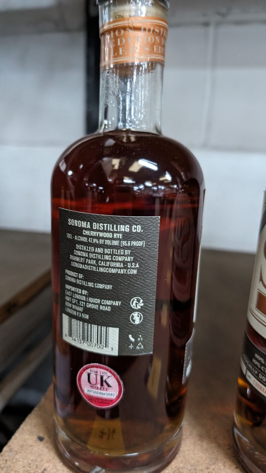 1 off 700ml bottle of Sonoma Cherrywood Rye Whiskey. 47.8% alc/vol (95.6 proof). Distilled and bot - Image 3 of 5