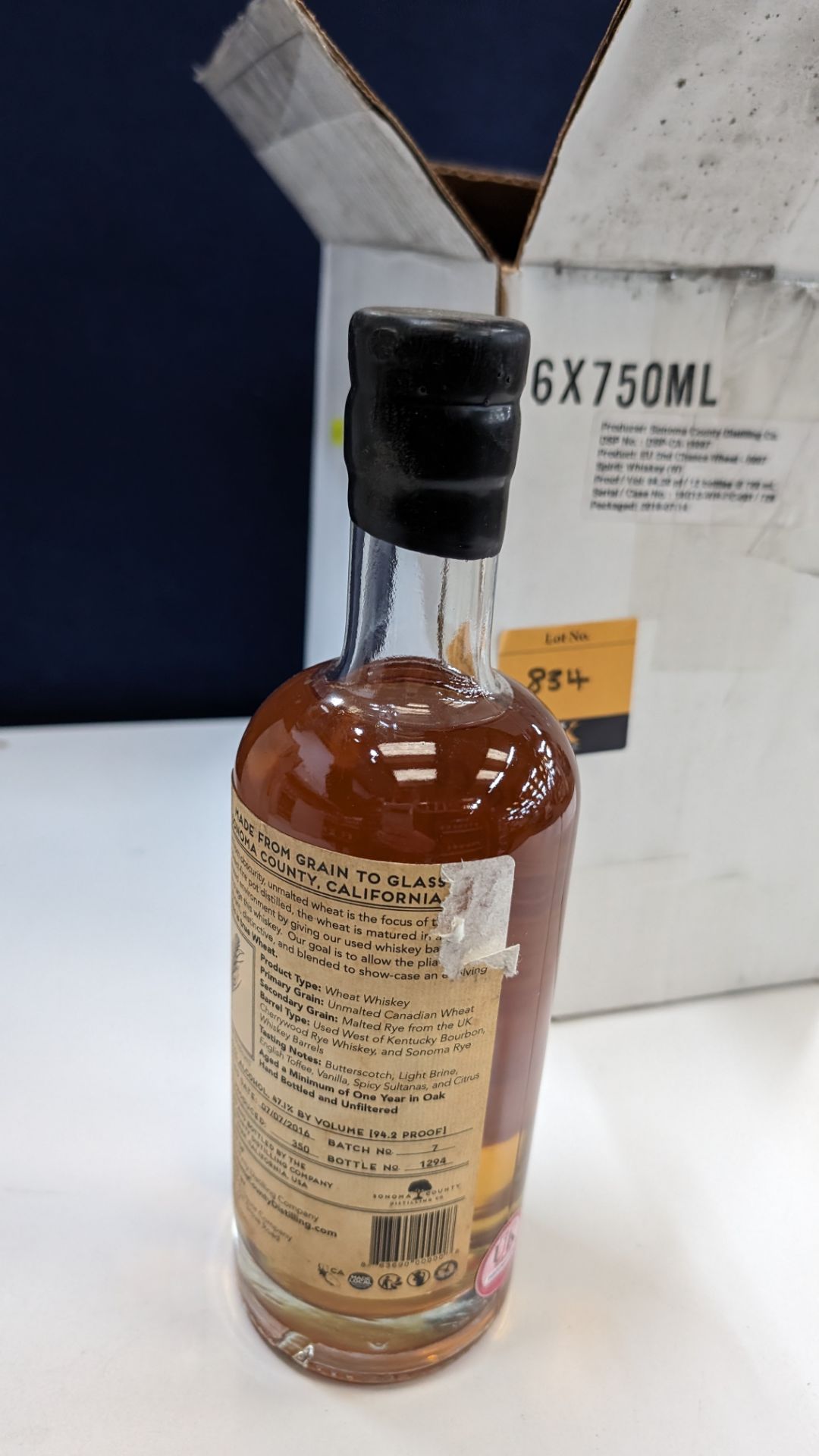 6 off 700ml bottles of Sonoma County 2nd Chance Wheat Double Alembic Pot Distilled Whiskey. In white - Image 4 of 9