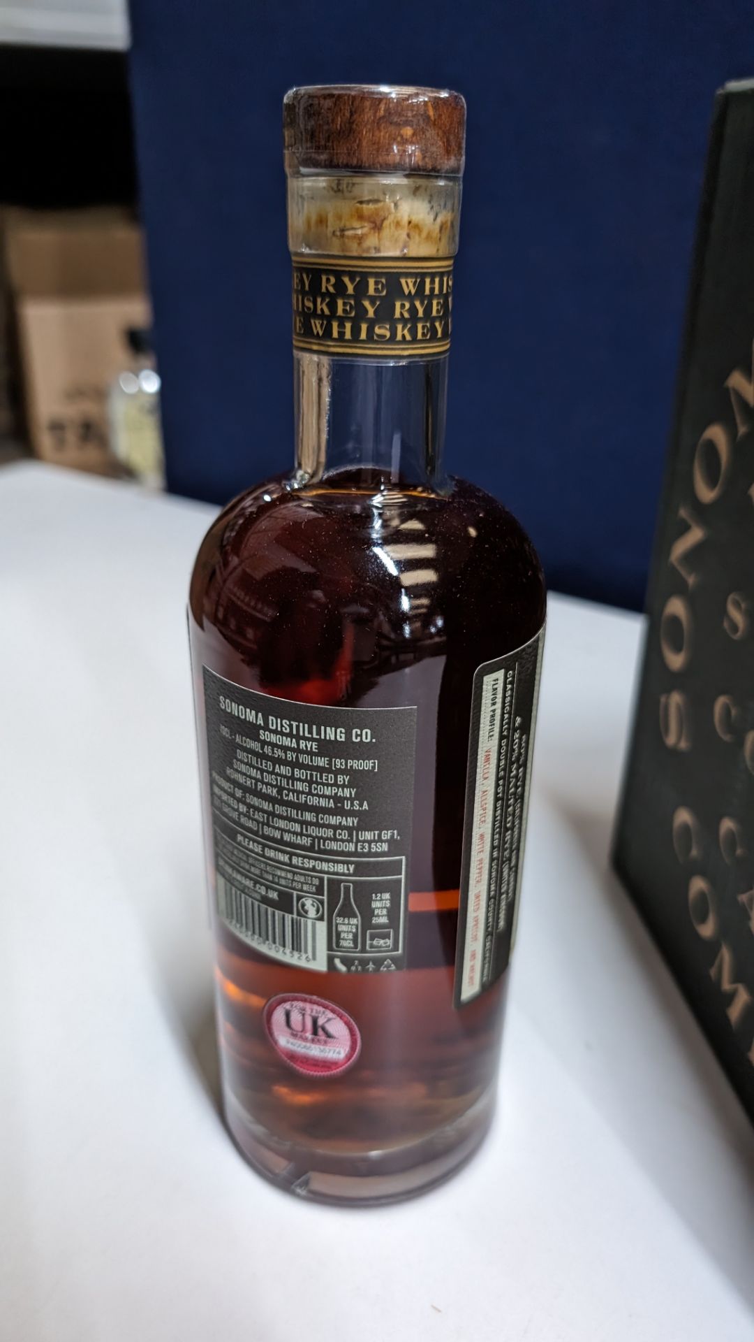 6 off 700ml bottles of Sonoma Rye Whiskey. In Sonoma branded box which includes bottling details on - Image 6 of 7