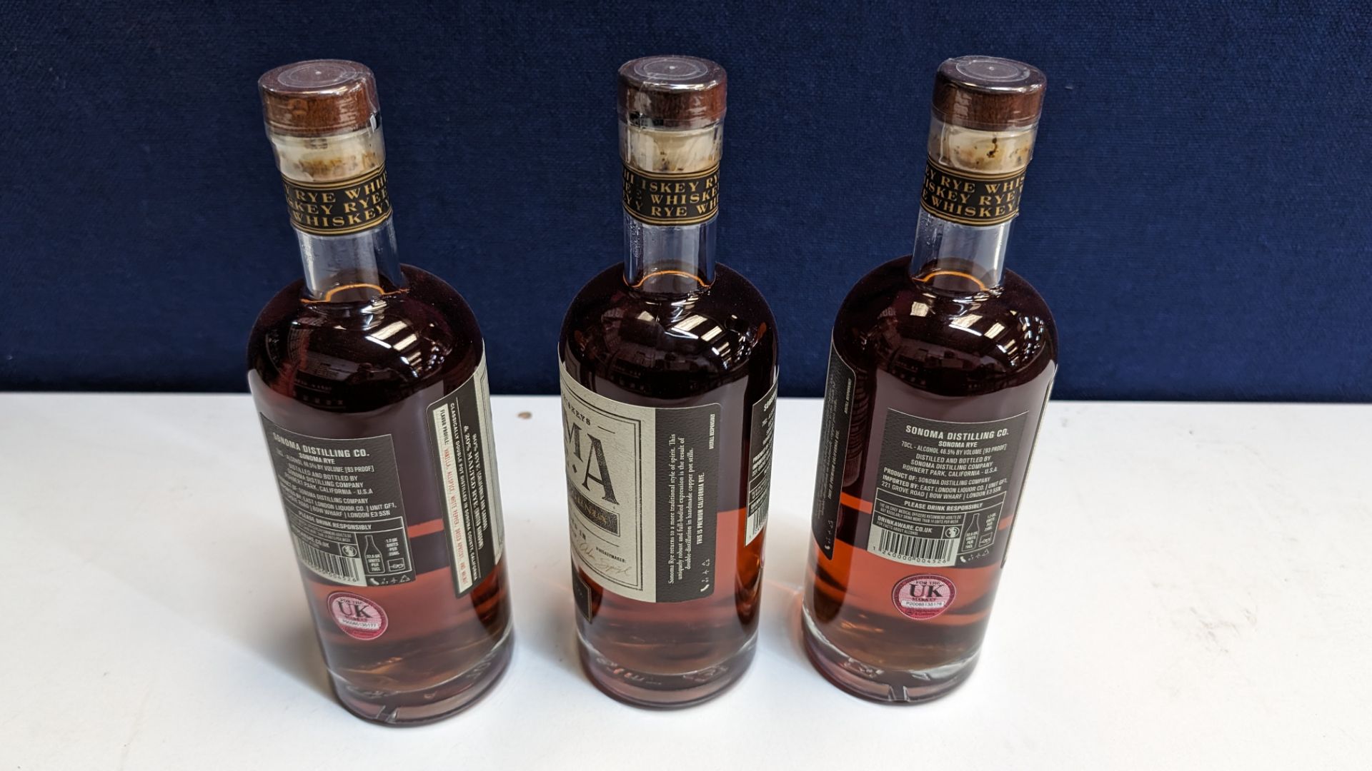 3 off 700ml bottles of Sonoma Rye Whiskey. 46.5% alc/vol (93 proof). Distilled and bottled in Sono - Image 4 of 6