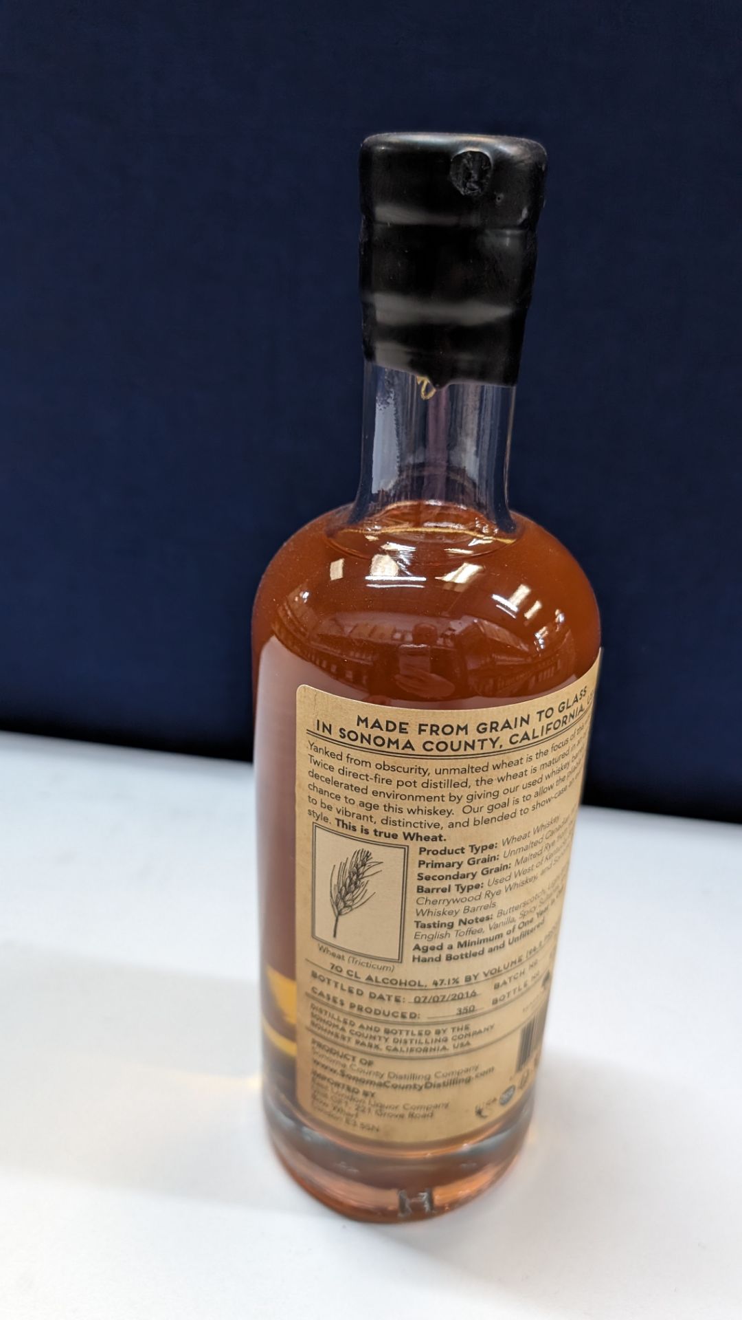 1 off 700ml bottle of Sonoma County 2nd Chance Wheat Double Alembic Pot Distilled Whiskey. 47.1% al - Image 3 of 6