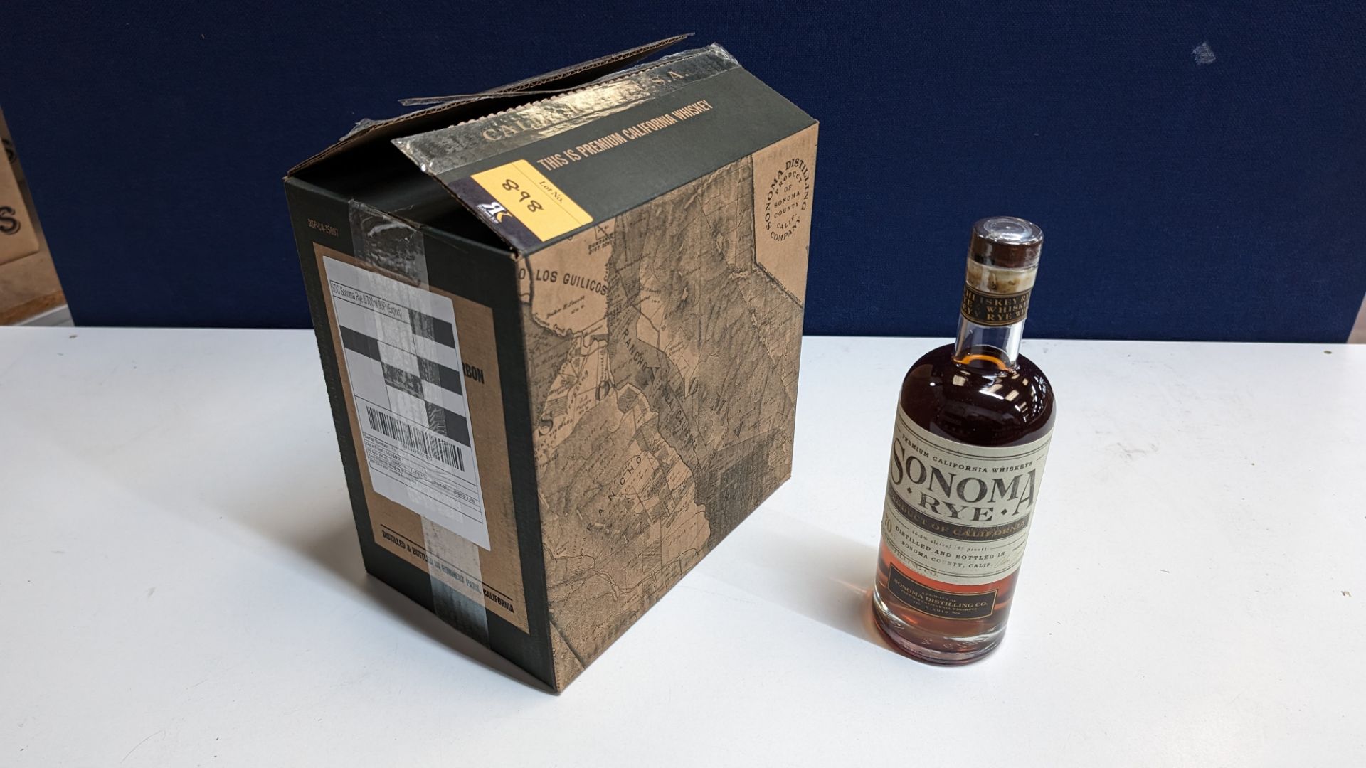 6 off 700ml bottles of Sonoma Rye Whiskey. In Sonoma branded box which includes bottling details on