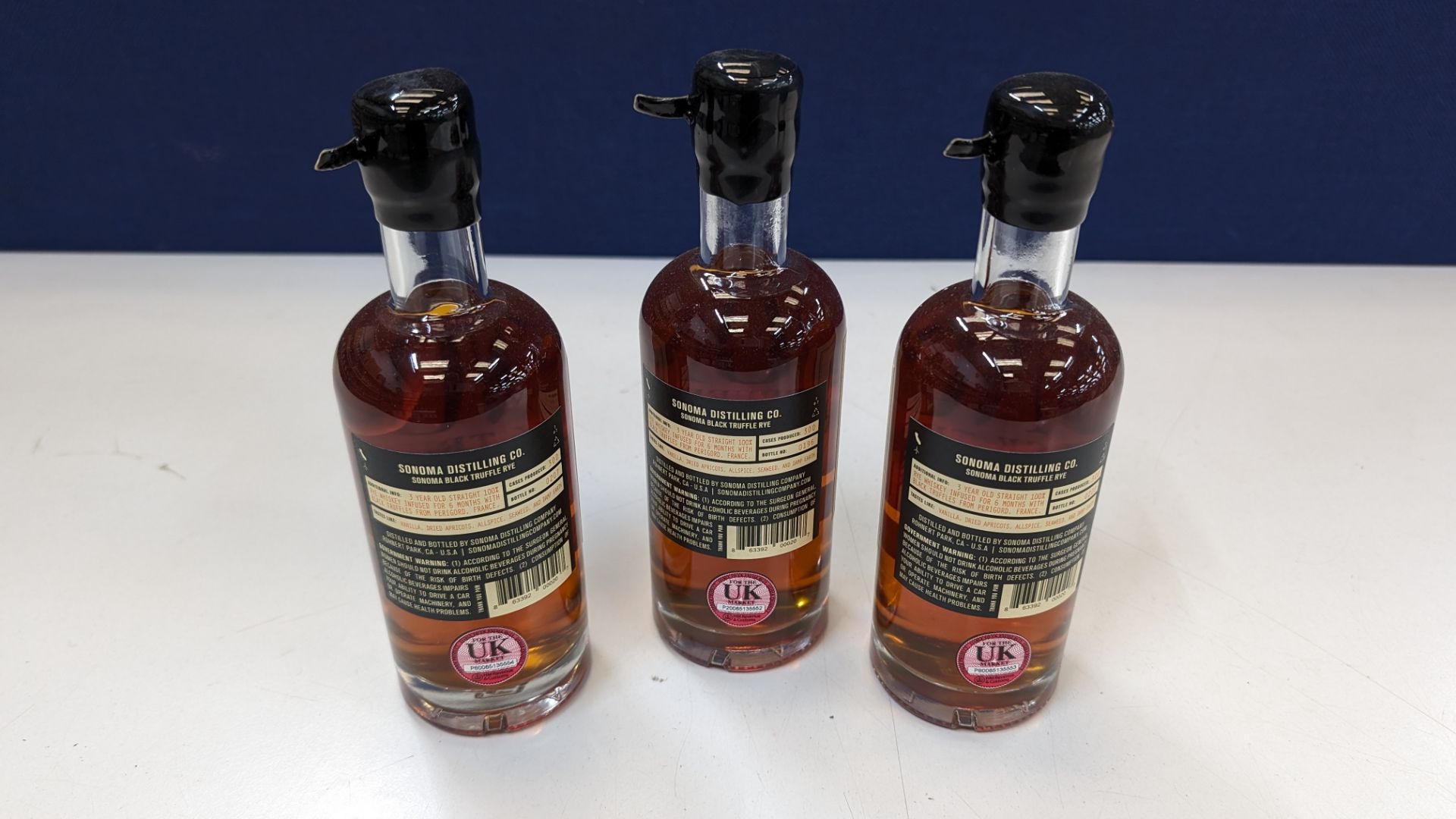 3 off 375ml bottles of Sonoma Black Truffle Rye Whiskey. 50% alc/vol (100 proof). Straight rye whi - Image 3 of 8