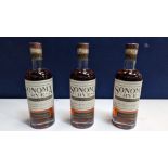 3 off 700ml bottles of Sonoma Rye Whiskey. 46.5% alc/vol (93 proof). Distilled and bottled in Sono