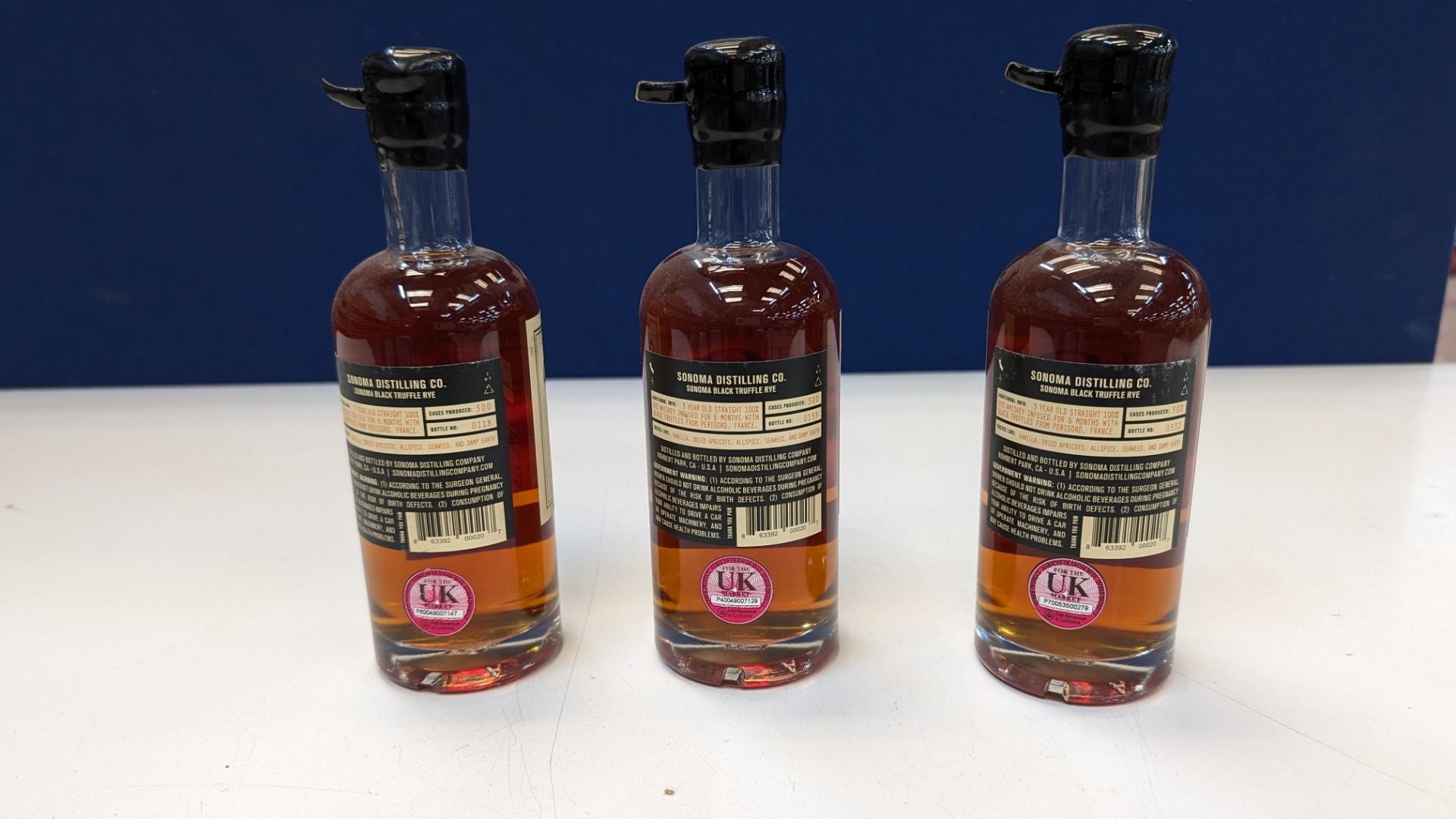 3 off 375ml bottles of Sonoma Black Truffle Rye Whiskey. 50% alc/vol (100 proof). Straight rye whi - Image 4 of 8