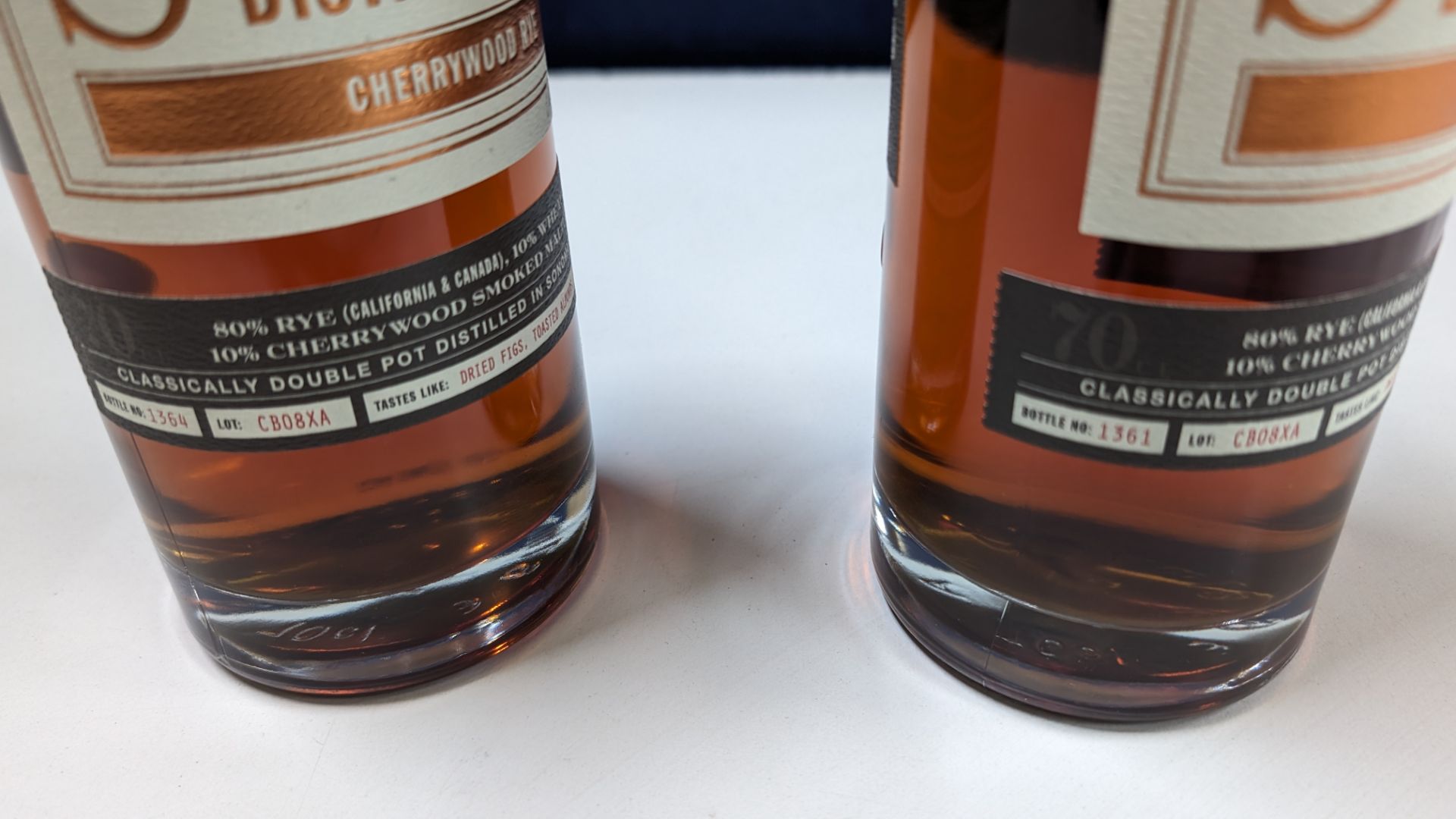 2 off 700ml bottles of Sonoma Cherrywood Rye Whiskey. 47.8% alc/vol (95.6 proof). Distilled and bo - Bild 4 aus 6