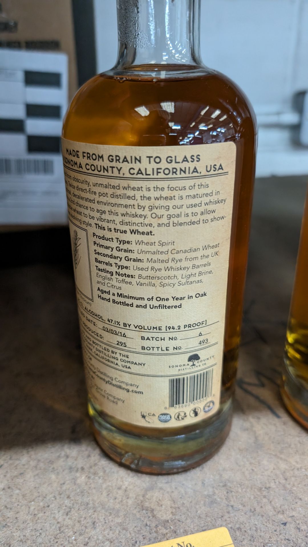 1 off 700ml bottle of Sonoma County 2nd Chance Wheat Double Alembic Pot Distilled Whiskey. 47.1% al - Image 4 of 5