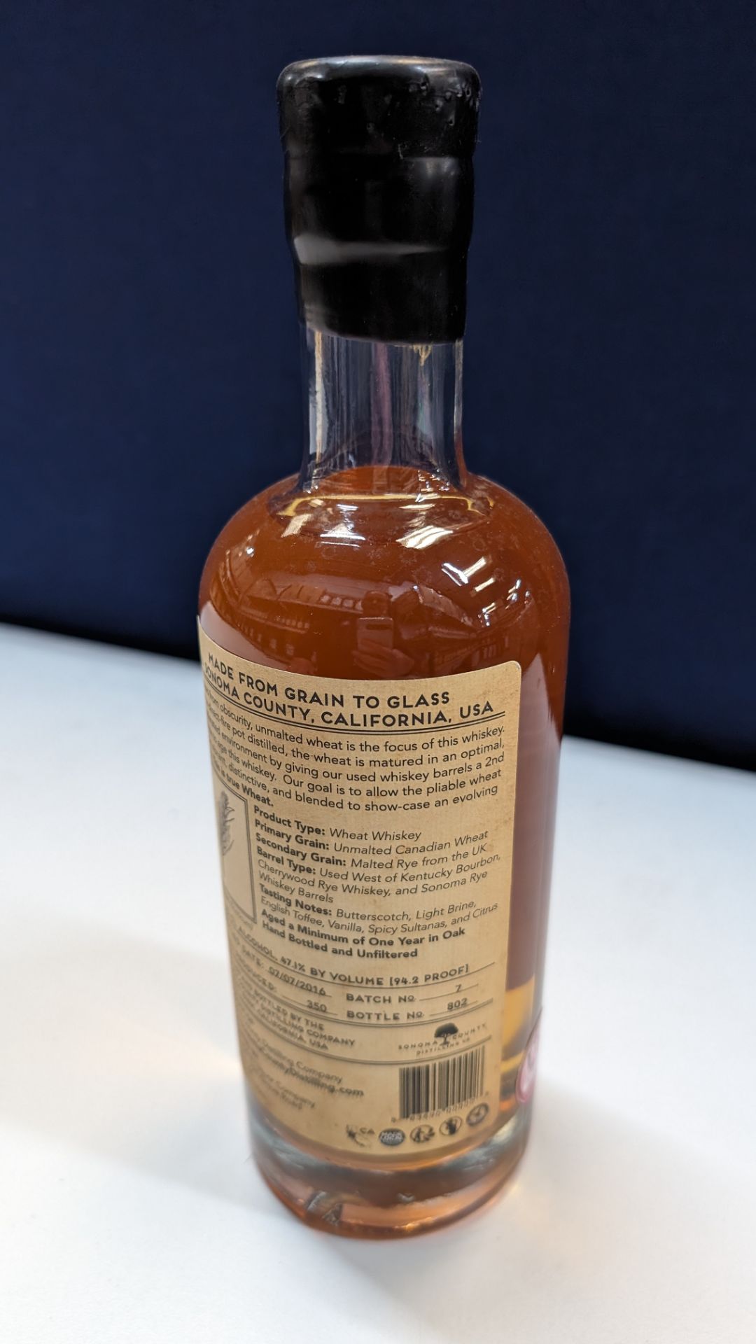 1 off 700ml bottle of Sonoma County 2nd Chance Wheat Double Alembic Pot Distilled Whiskey. 47.1% al - Image 4 of 6