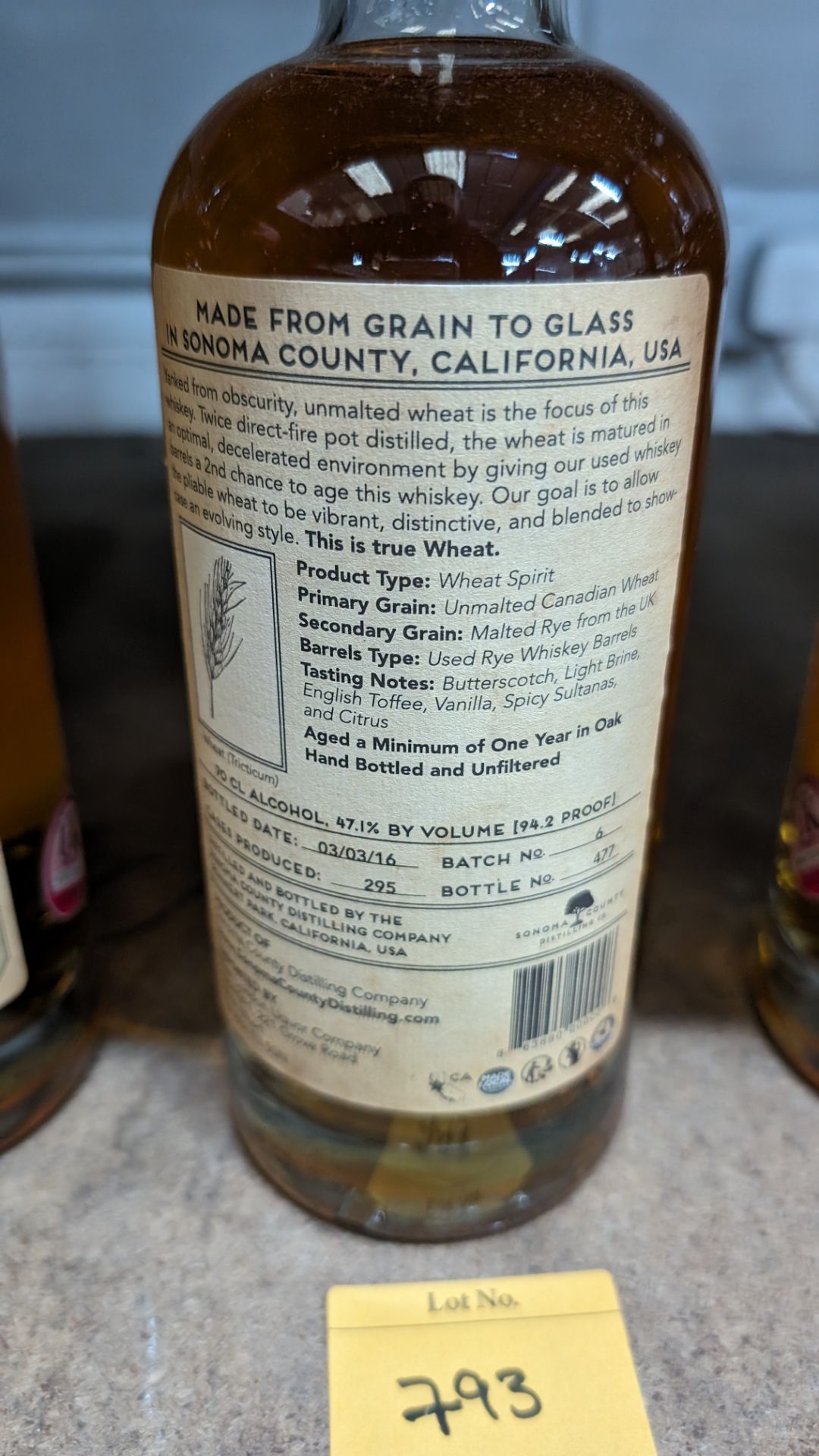 1 off 700ml bottle of Sonoma County 2nd Chance Wheat Double Alembic Pot Distilled Whiskey. 47.1% al - Image 4 of 5