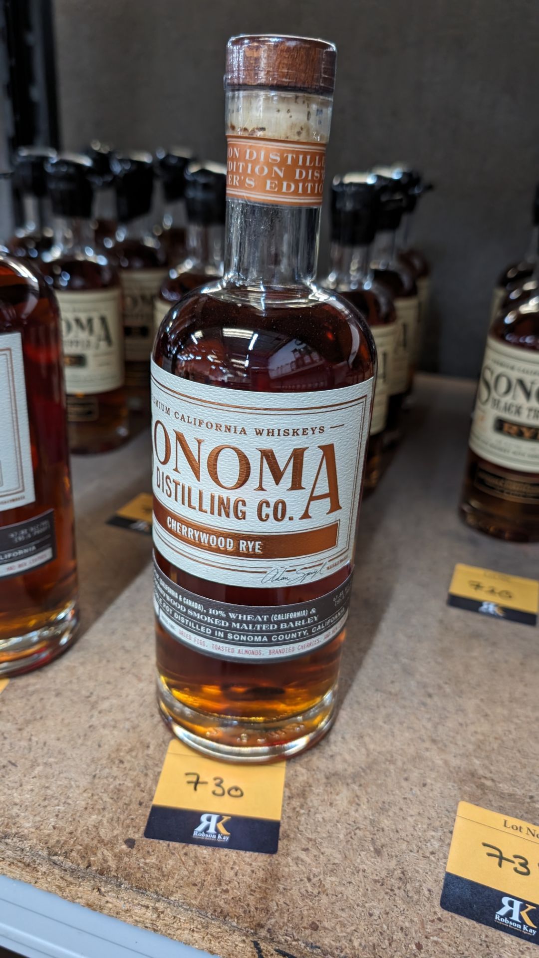 1 off 700ml bottle of Sonoma Cherrywood Rye Whiskey. 47.8% alc/vol (95.6 proof). Distilled and bot