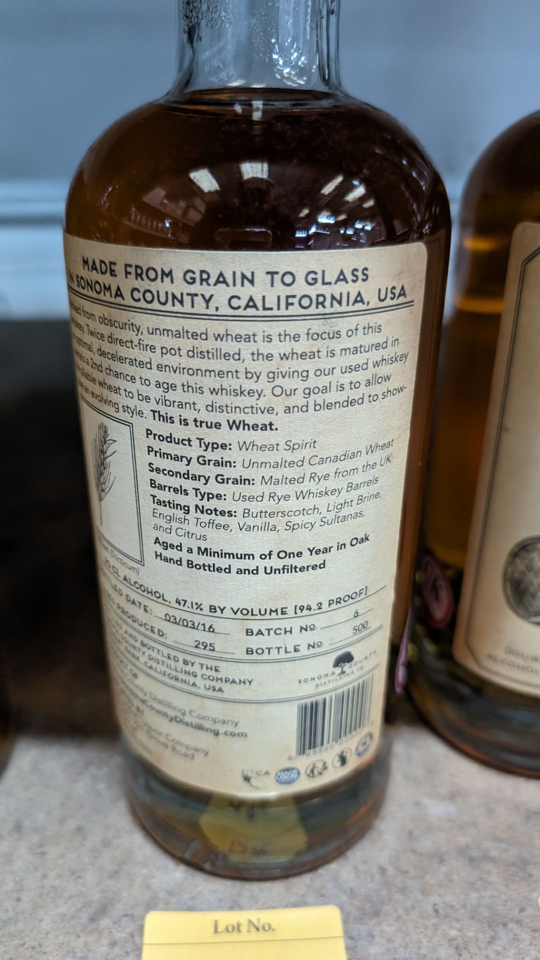 1 off 700ml bottle of Sonoma County 2nd Chance Wheat Double Alembic Pot Distilled Whiskey. 47.1% al - Image 4 of 5