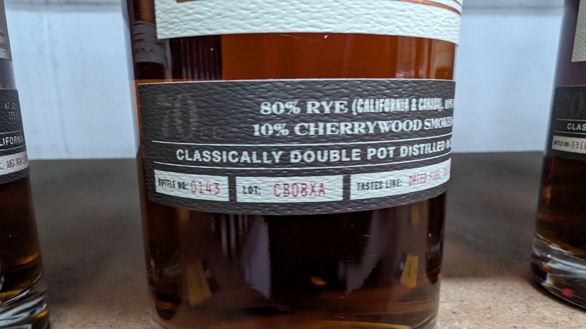1 off 700ml bottle of Sonoma Cherrywood Rye Whiskey. 47.8% alc/vol (95.6 proof). Distilled and bot - Bild 5 aus 5