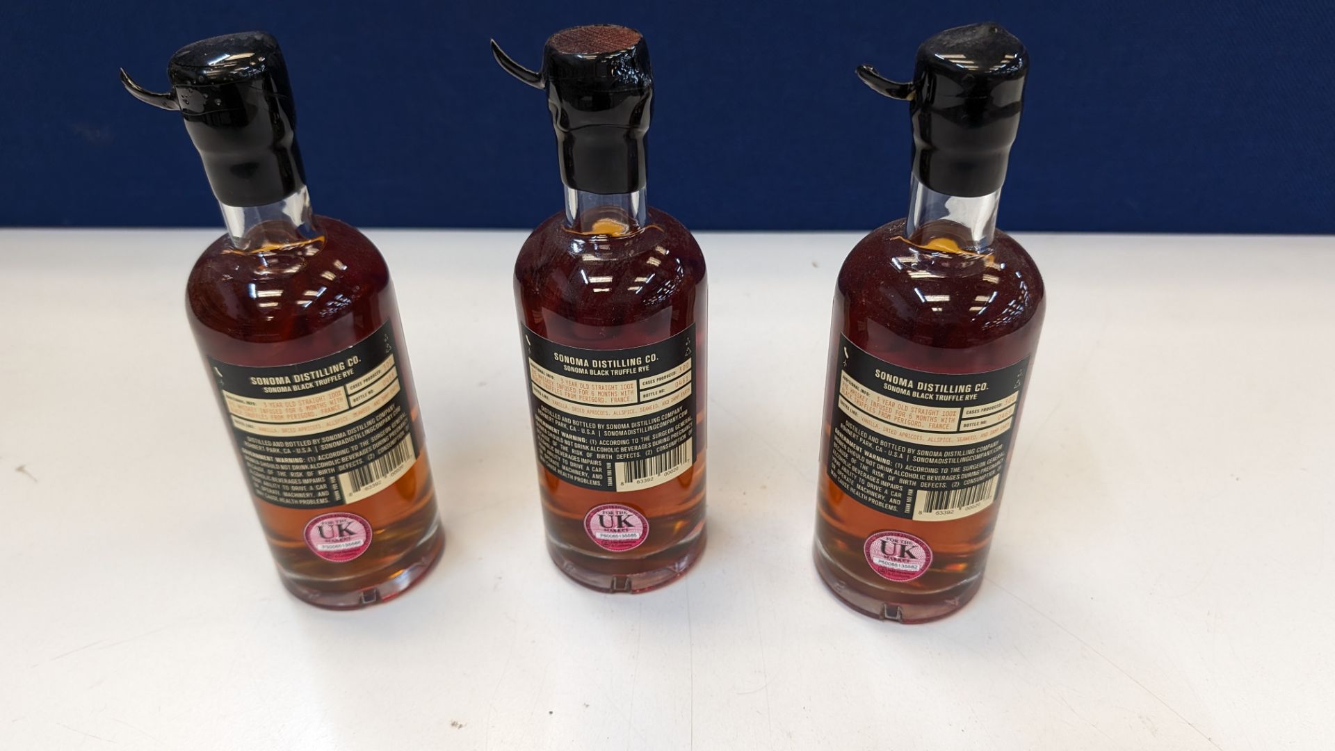 3 off 375ml bottles of Sonoma Black Truffle Rye Whiskey. 50% alc/vol (100 proof). Straight rye whi - Image 3 of 8