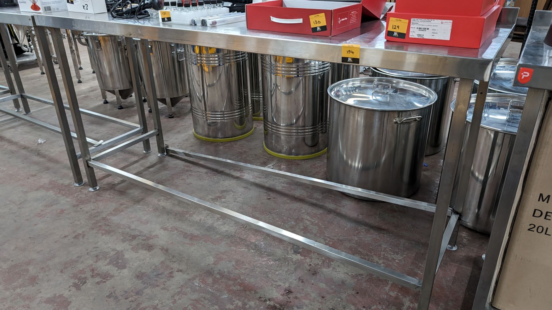 Stainless steel table with upstand at rear, max dimensions: 920mm x 600mm x 1800mm - Image 2 of 3