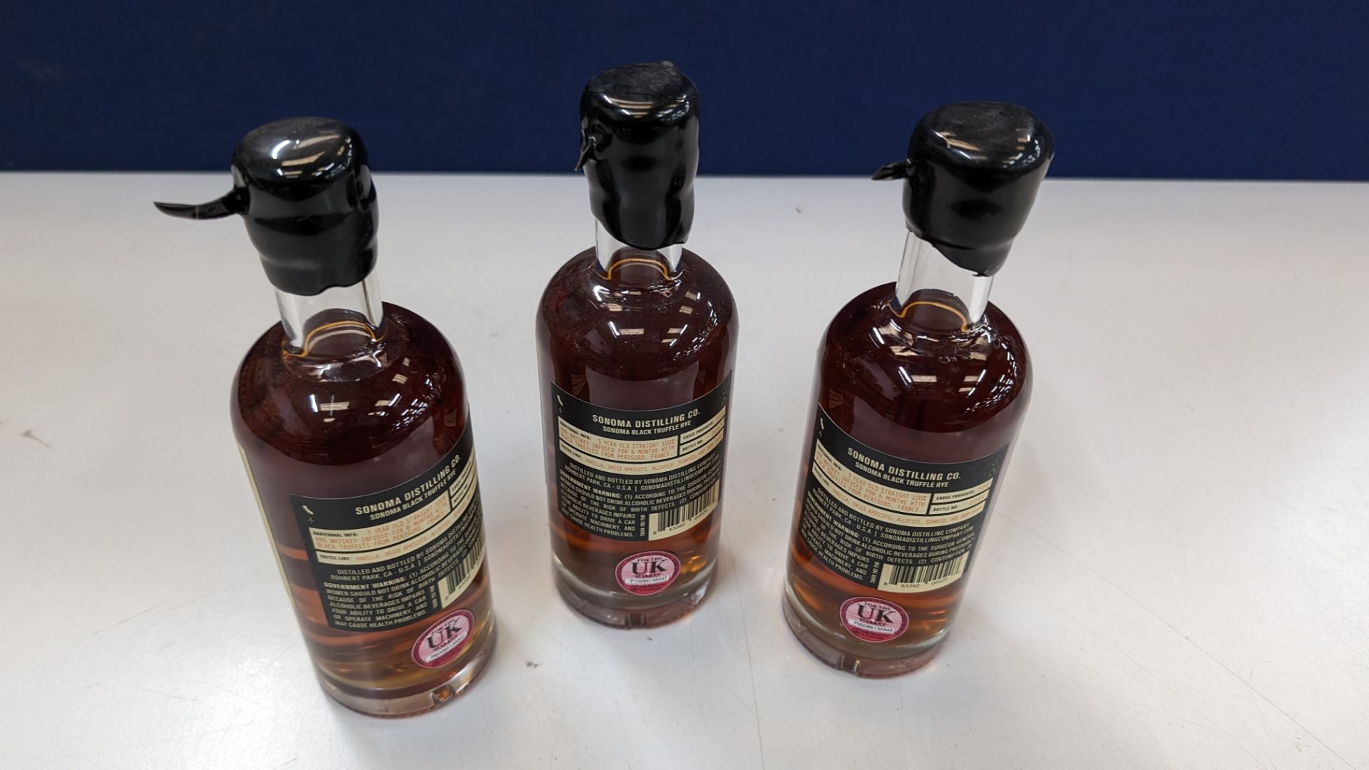 3 off 375ml bottles of Sonoma Black Truffle Rye Whiskey. 50% alc/vol (100 proof). Straight rye whi - Image 3 of 8