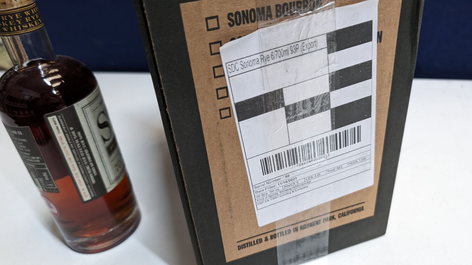 6 off 700ml bottles of Sonoma Rye Whiskey. In Sonoma branded box which includes bottling details on - Image 7 of 7