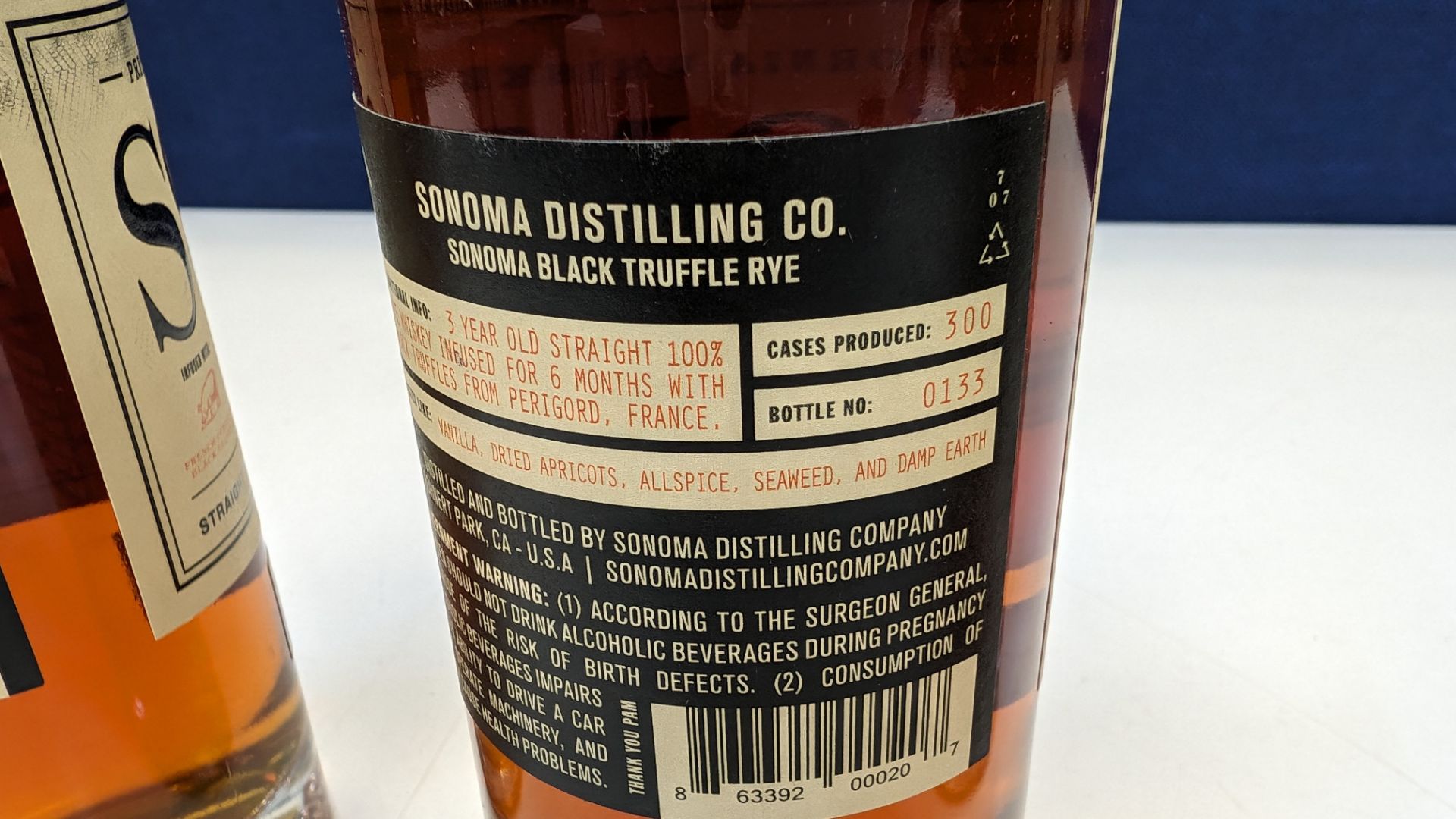 3 off 375ml bottles of Sonoma Black Truffle Rye Whiskey. 50% alc/vol (100 proof). Straight rye whi - Image 6 of 8