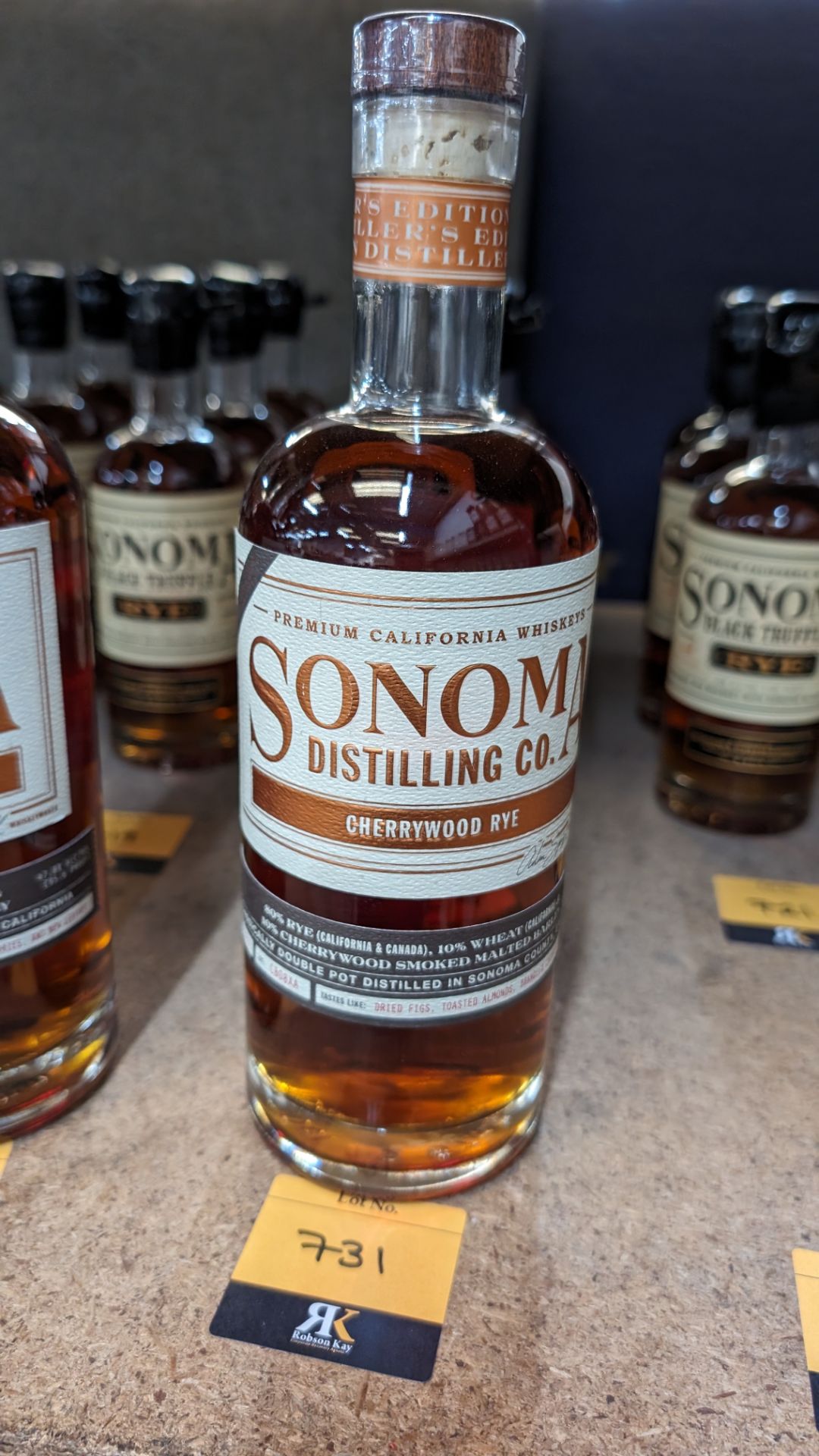 1 off 700ml bottle of Sonoma Cherrywood Rye Whiskey. 47.8% alc/vol (95.6 proof). Distilled and bot