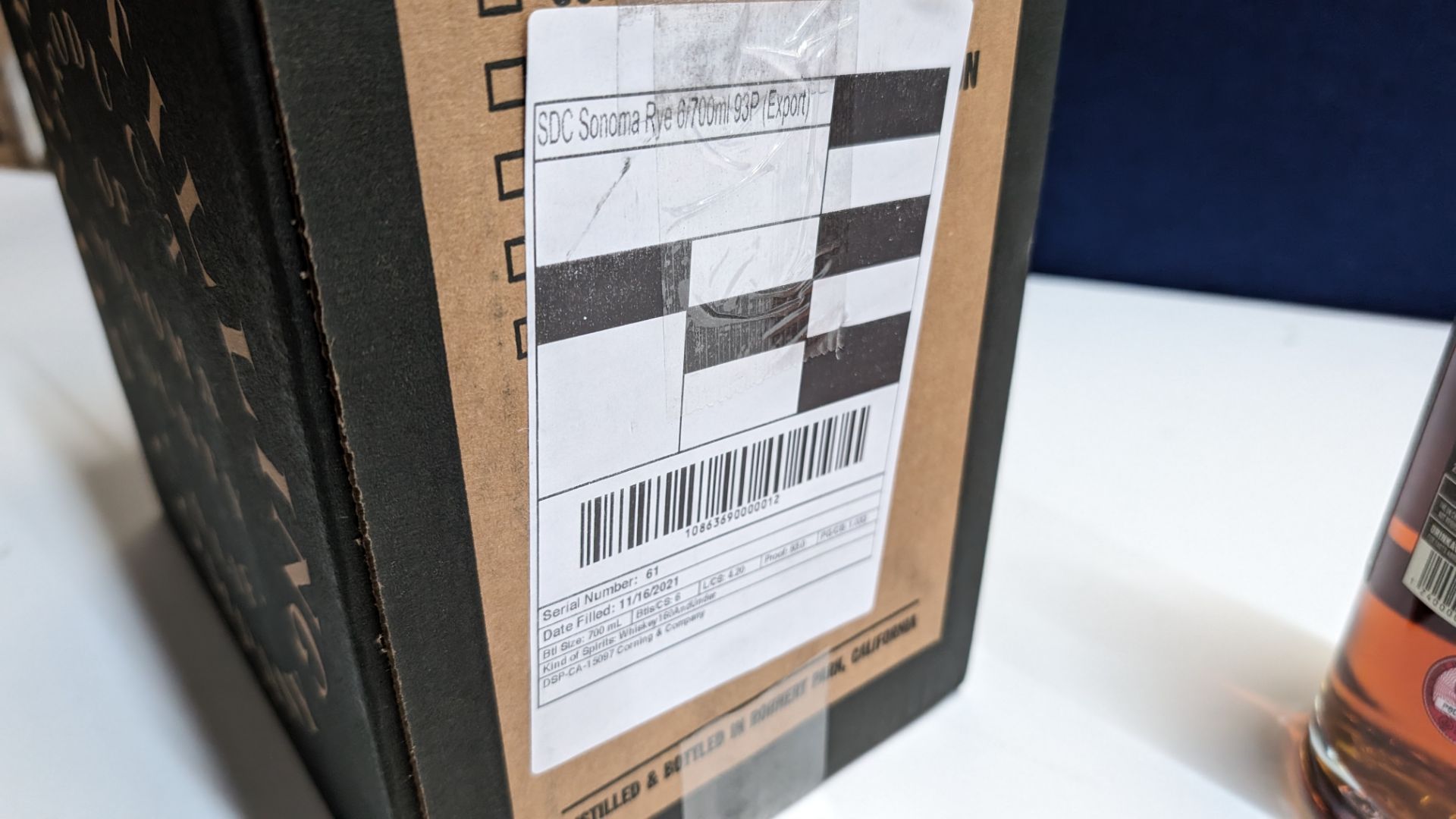 6 off 700ml bottles of Sonoma Rye Whiskey. In Sonoma branded box which includes bottling details on - Image 8 of 8