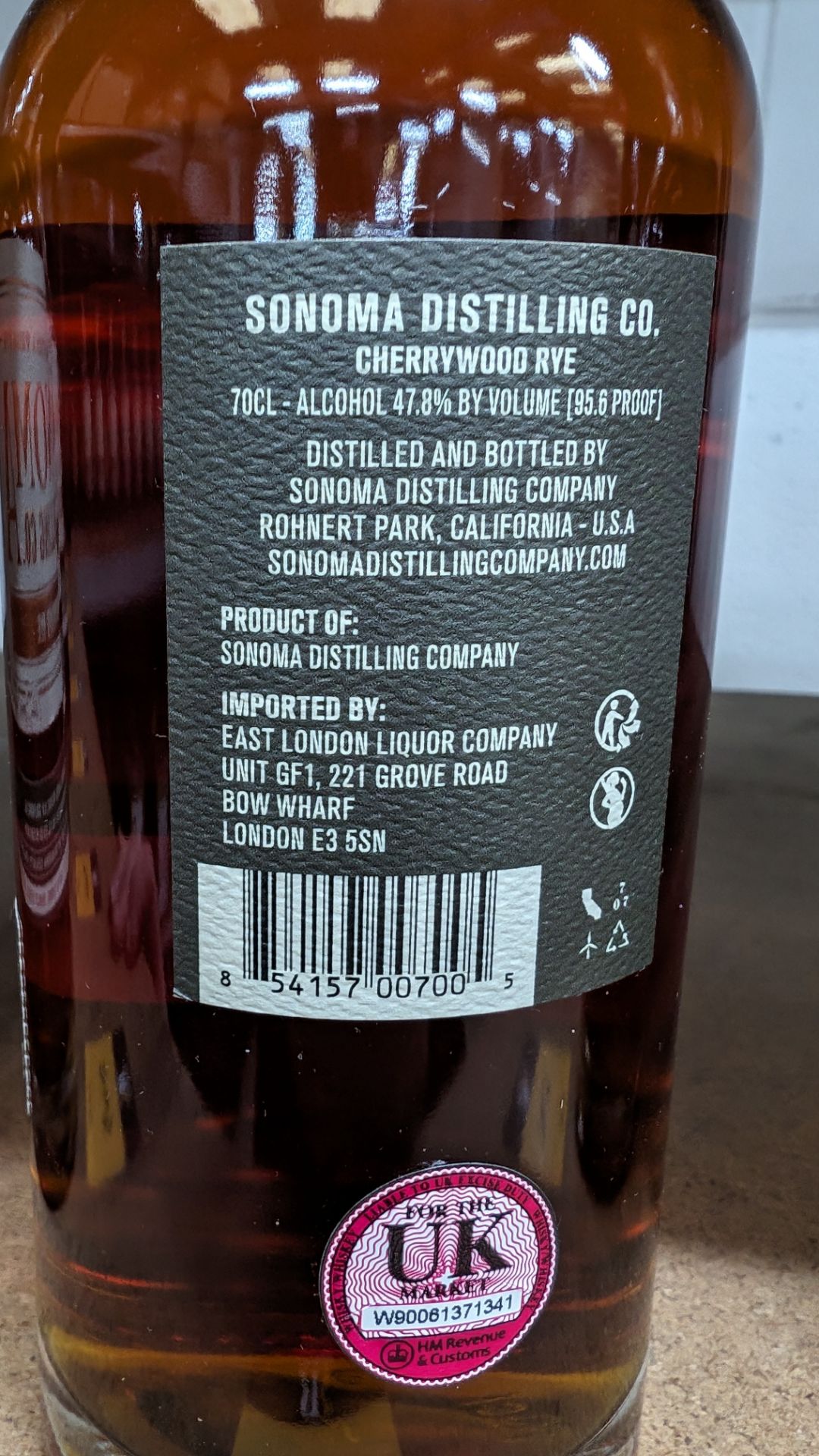 1 off 700ml bottle of Sonoma Cherrywood Rye Whiskey. 47.8% alc/vol (95.6 proof). Distilled and bot - Image 4 of 5