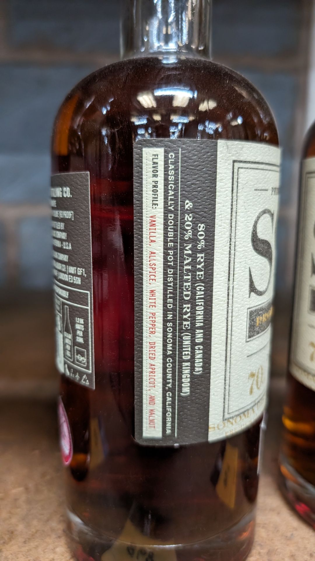 1 off 700ml bottle of Sonoma Rye Whiskey. 46.5% alc/vol (93 proof). Distilled and bottled in Sonom - Image 5 of 5